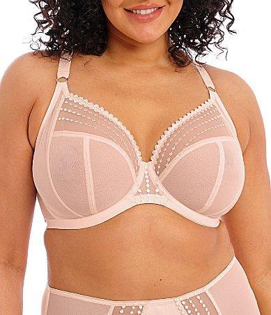 Elomi Plus Size Matilda Embroidered Sheer Plunging Convertible U-Back to Racerback Contour Wire Full Product Image