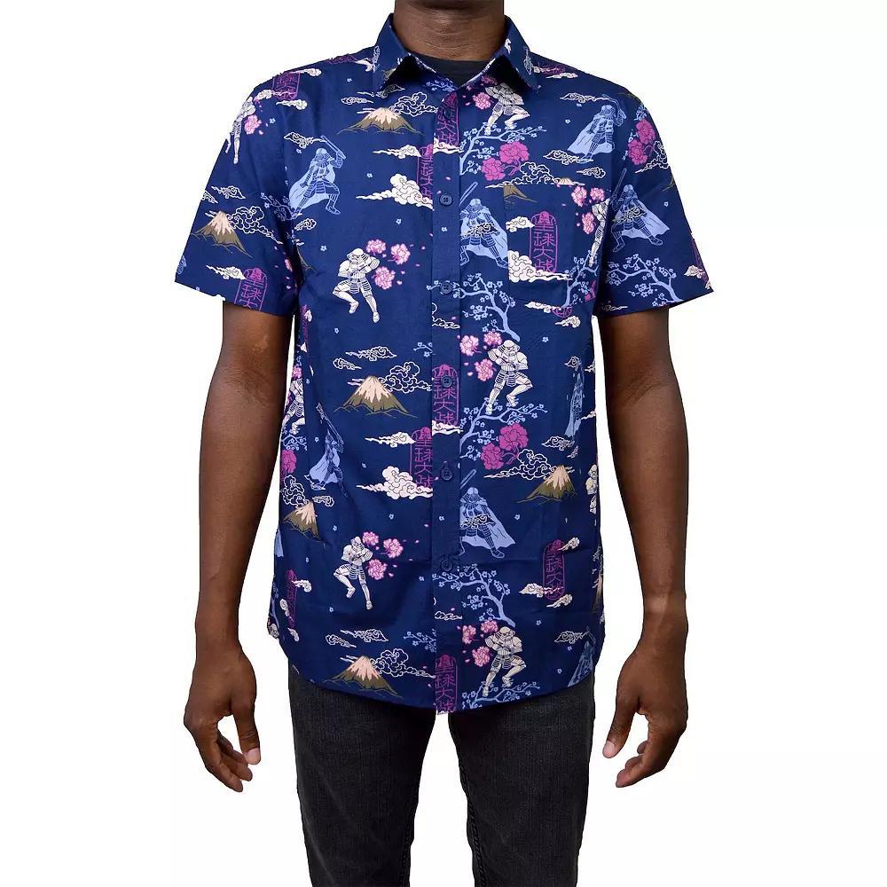 Men's Samurai Stormtrooper Button Up, Size: Medium, Blue Product Image