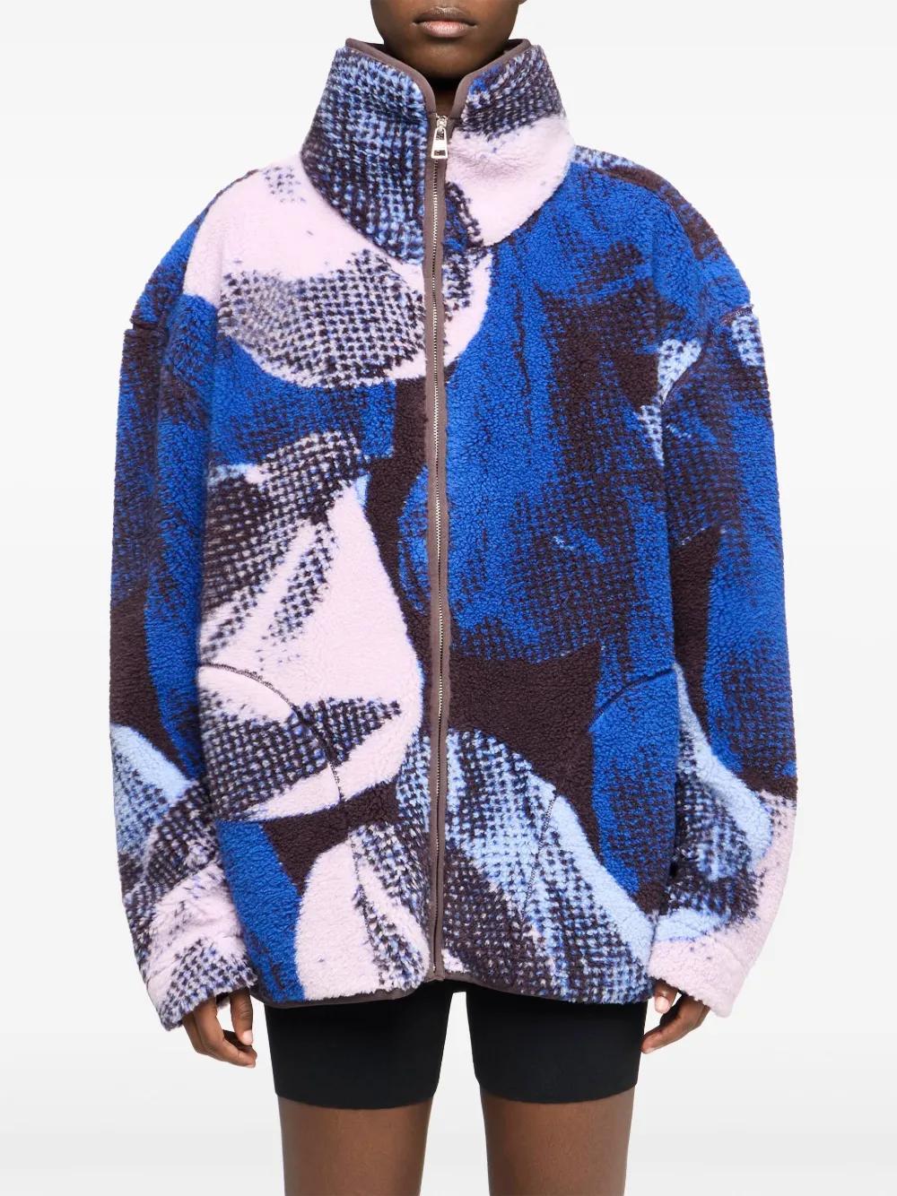 JW ANDERSON Printed Zip-front Jacket In Blue Product Image