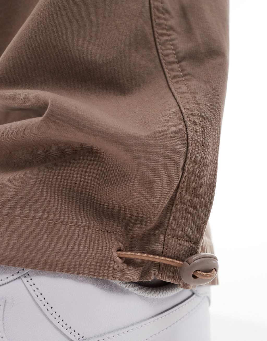 ASOS DESIGN baggy balloon parachute pant in washed sand Product Image