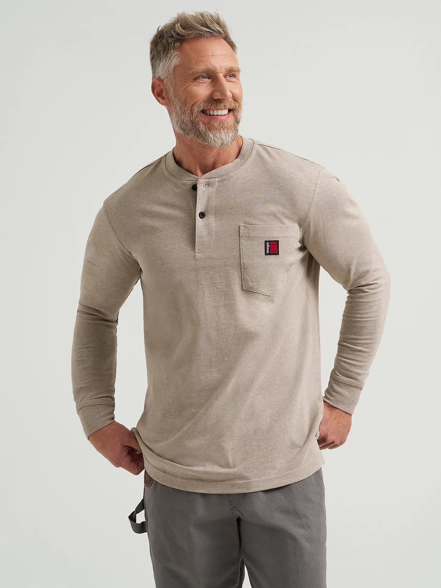 Wrangler® RIGGS Workwear® Long Sleeve Solid Henley | Men's SHIRTS | Wrangler® Product Image