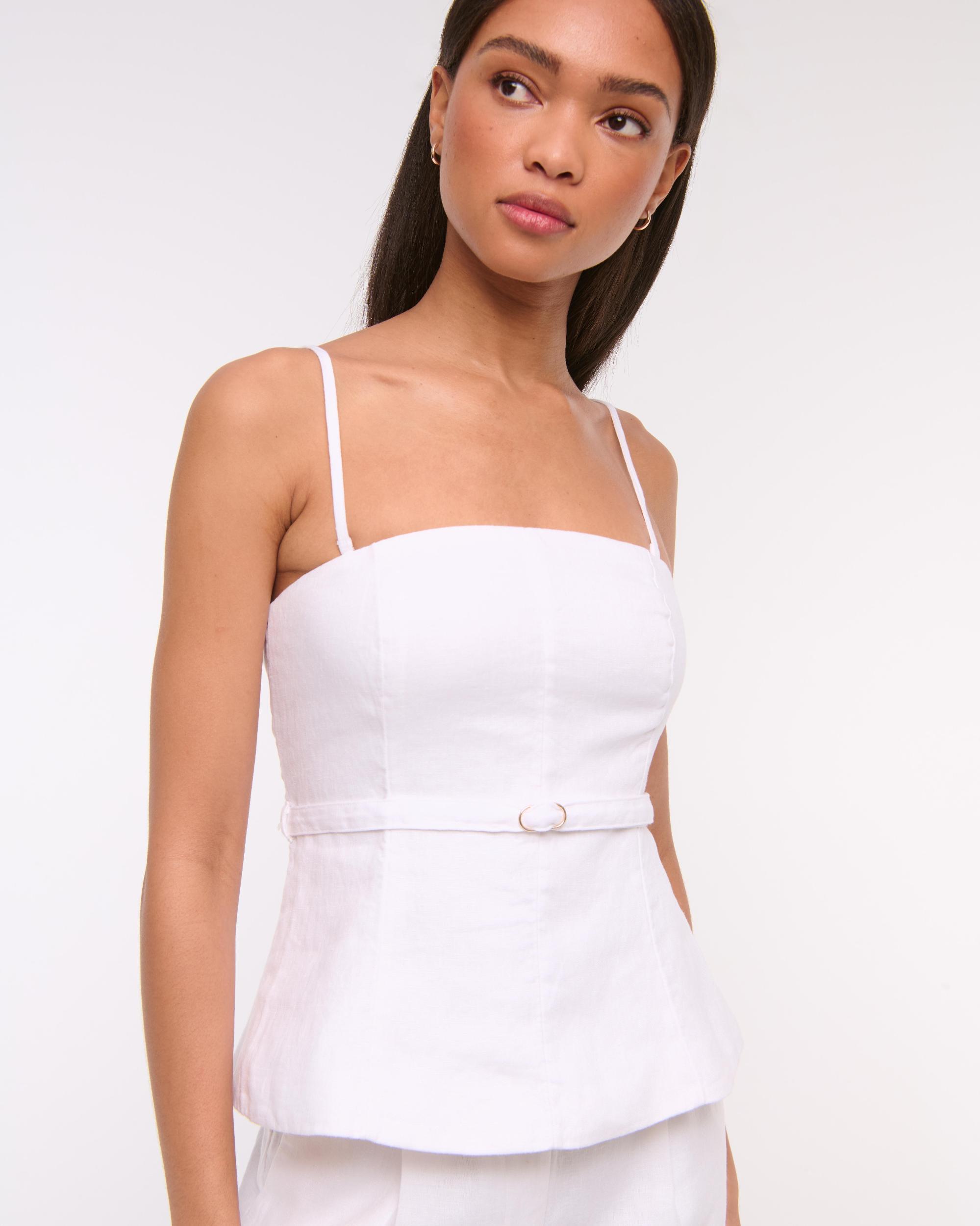 Premium Linen Strapless Tailored Top Product Image
