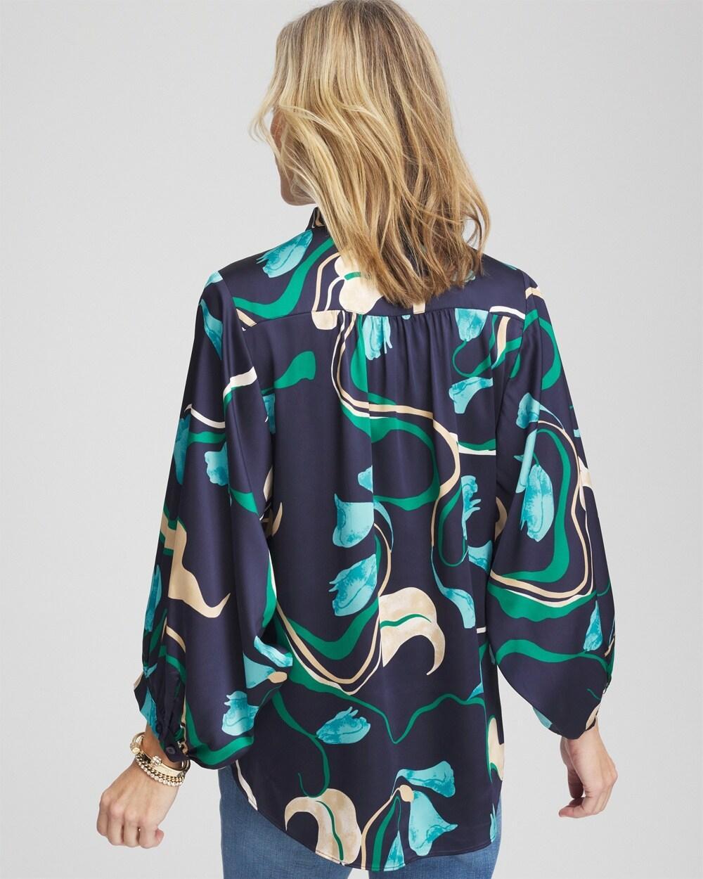 Floral Tie-Front Batwing Blouse Product Image
