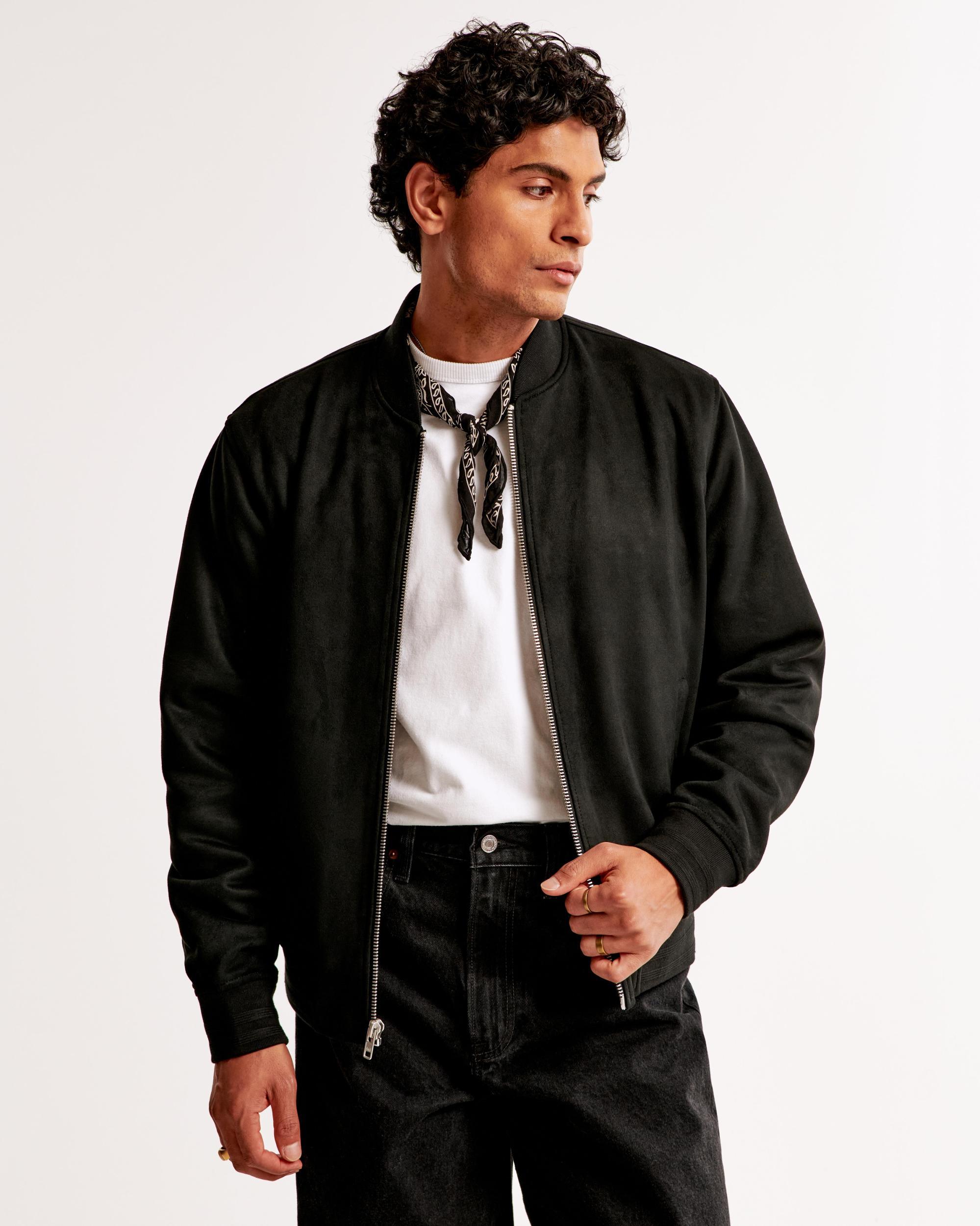 Vegan Suede Bomber Jacket Product Image