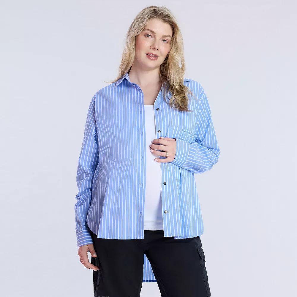 Maternity Motherhood Poplin Shirt, Womens Product Image