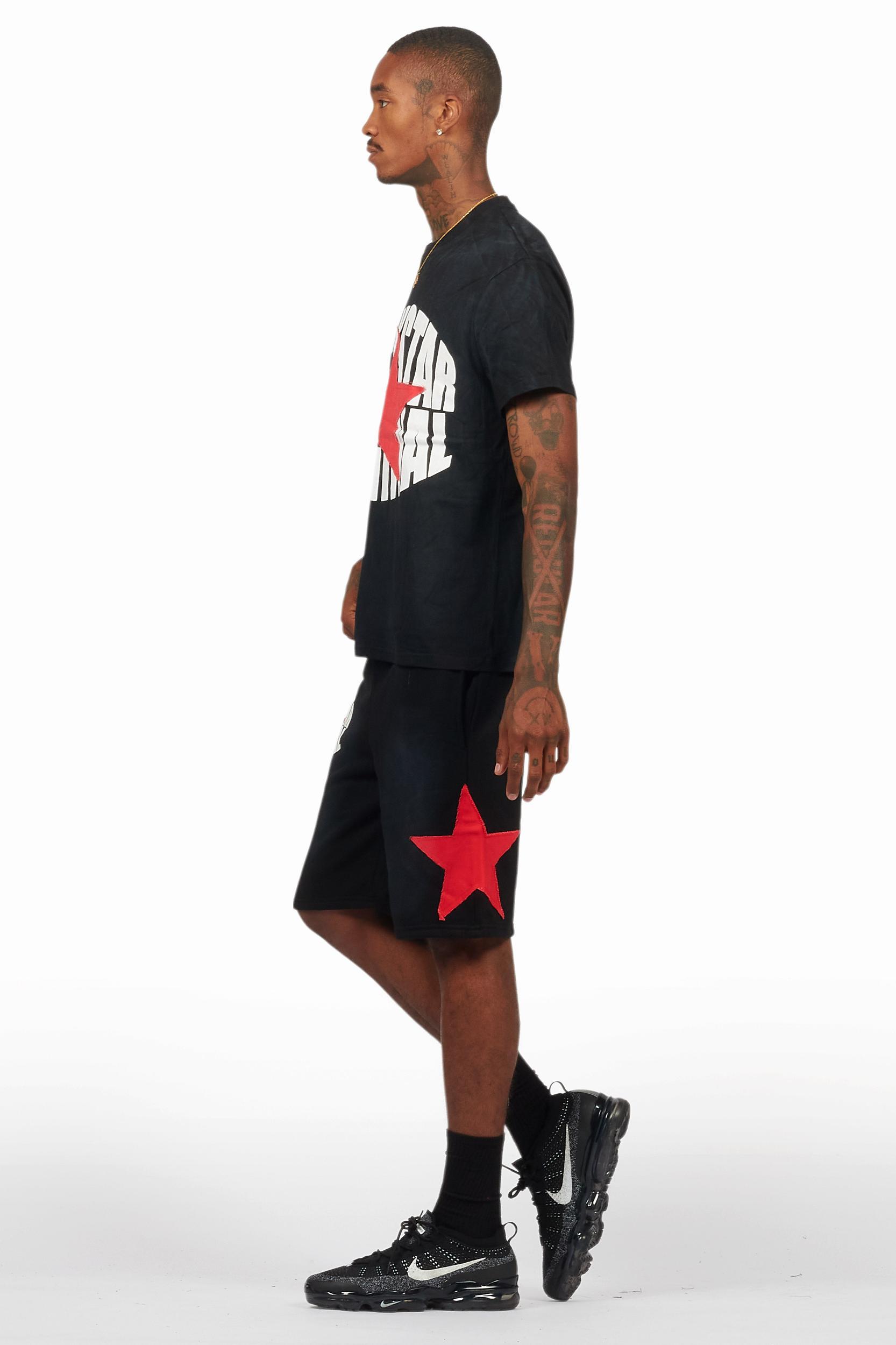 Sarge Vintage Black T-Shirt/Short Set Male Product Image