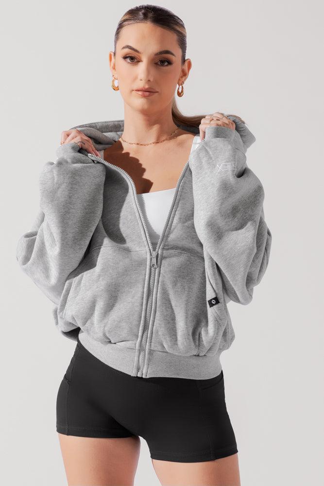 Zip Cloud Hoodie - White Product Image