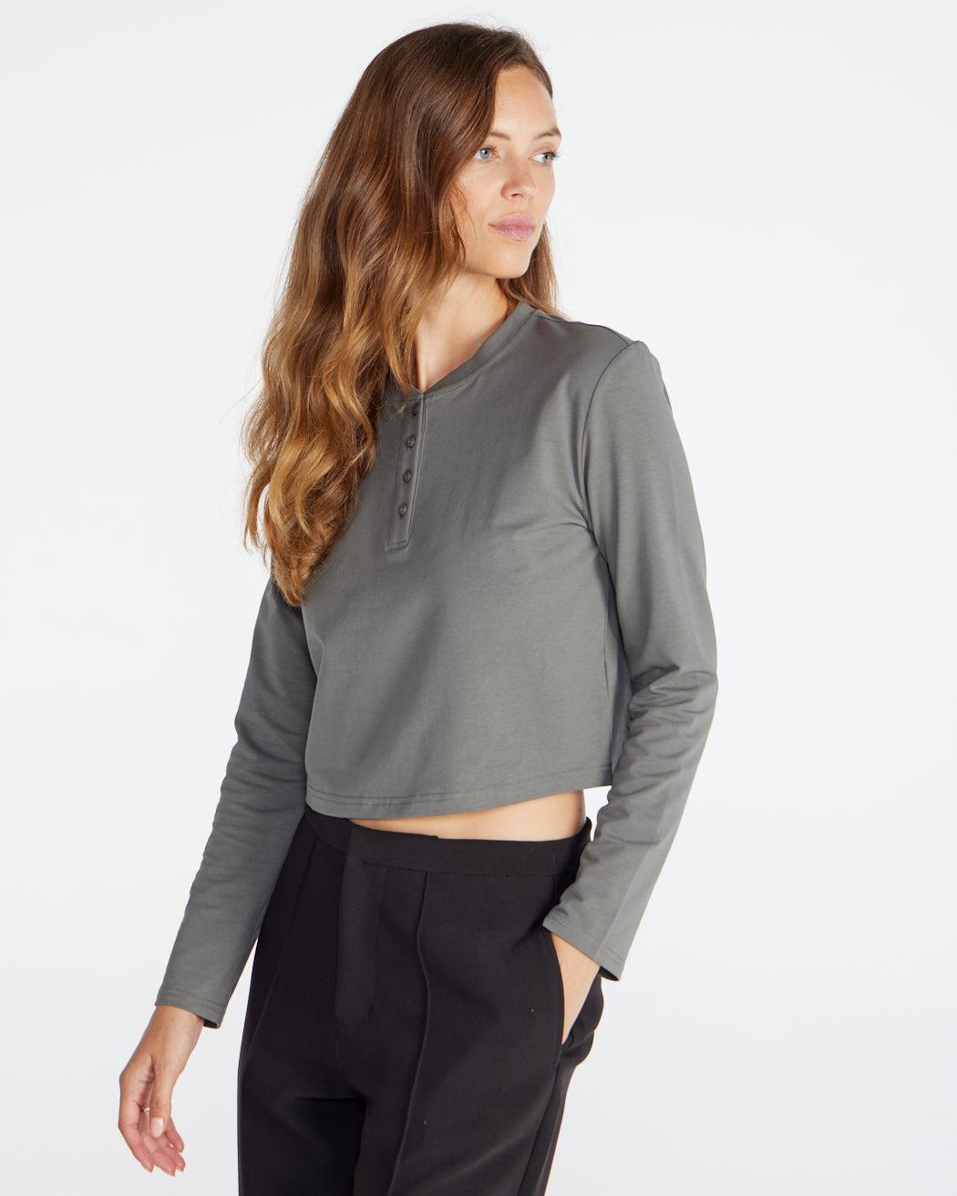 LUX Relaxed Henley Long Sleeve Product Image