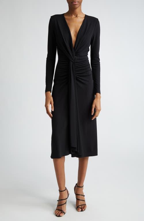 Womens Gathered Draped Midi-Dress Product Image