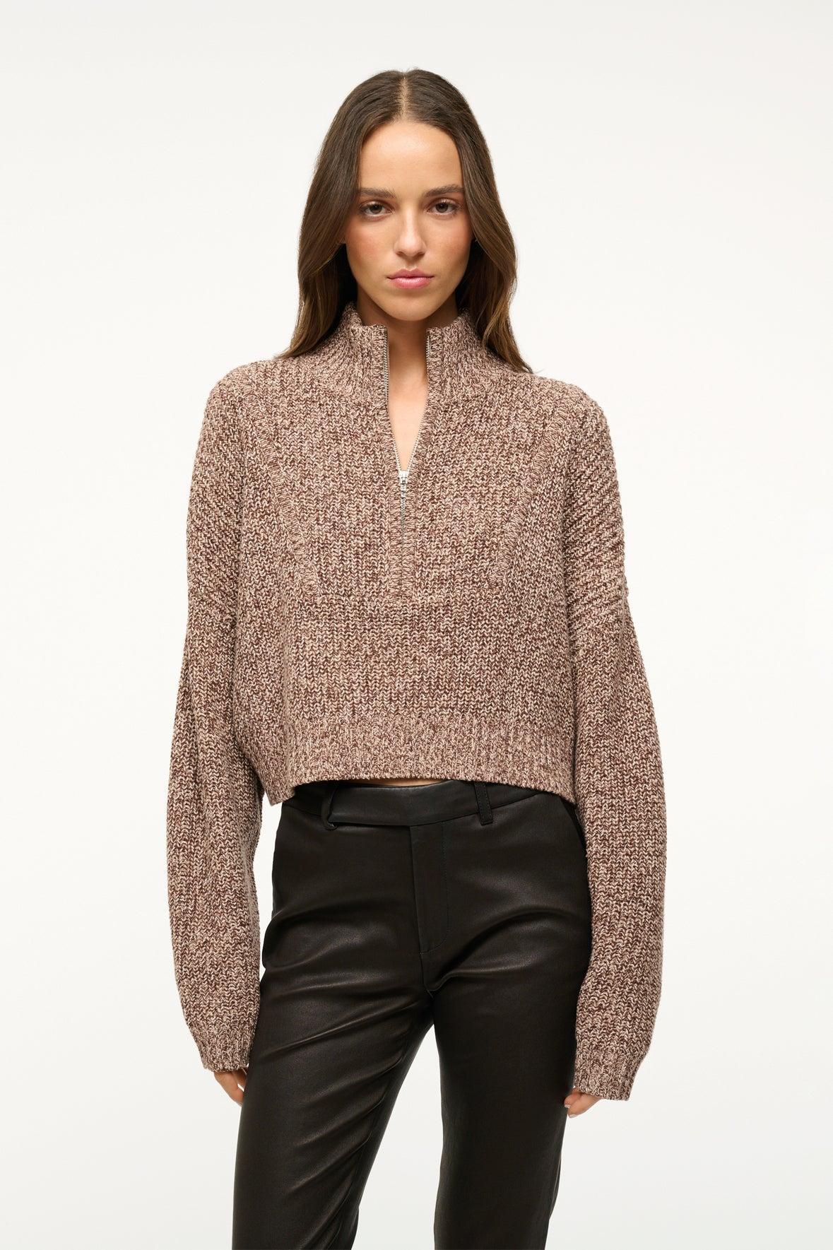 CROPPED HAMPTON SWEATER | MOCHA MELANGE Product Image