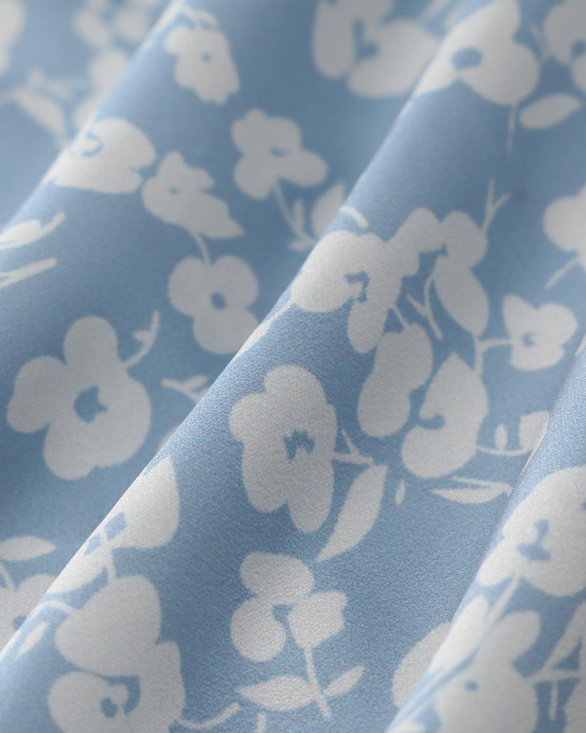 Blue Floral A-Line Mini Skirt Product Image