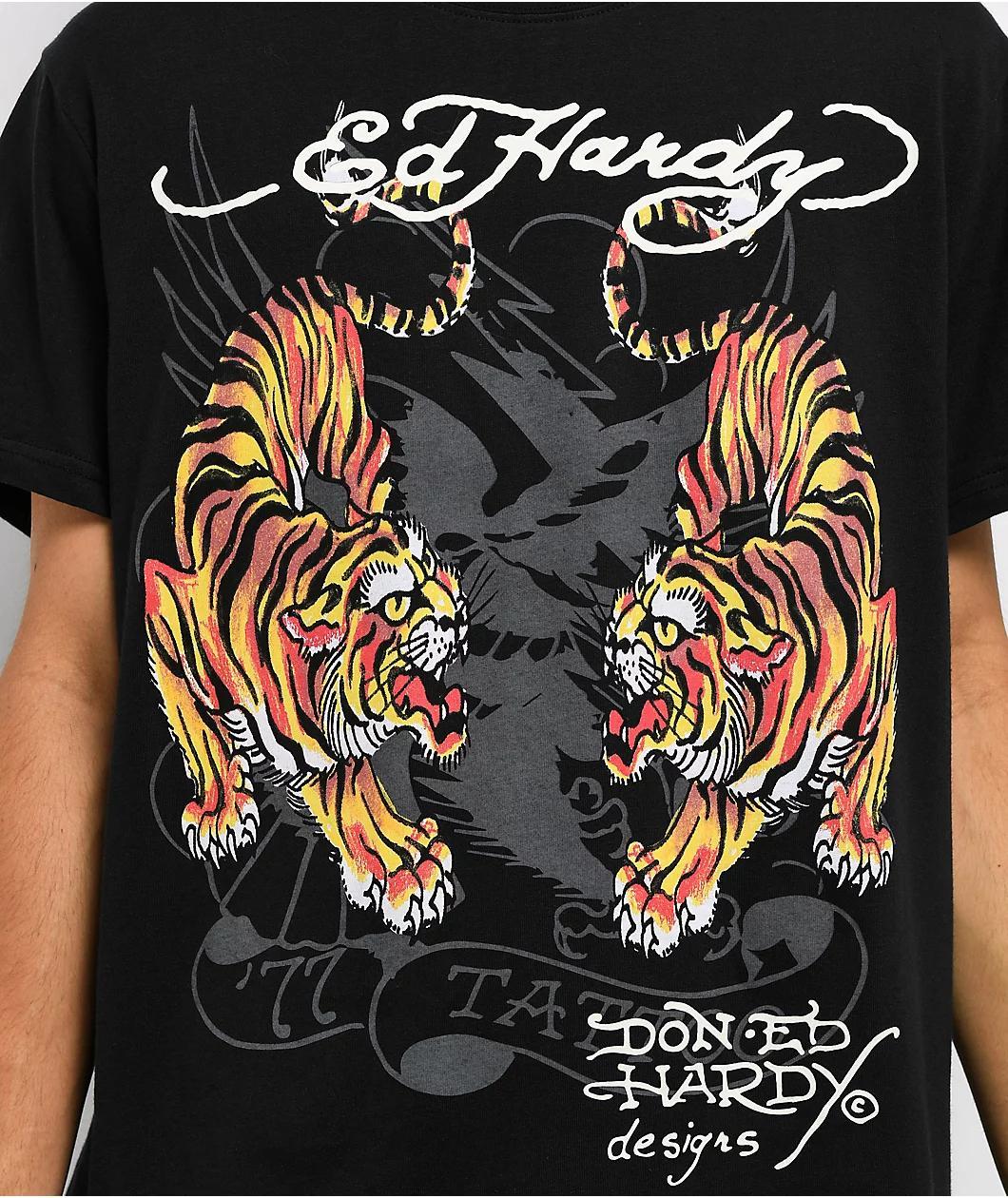 Ed Hardy Tigers Black T-Shirt Product Image