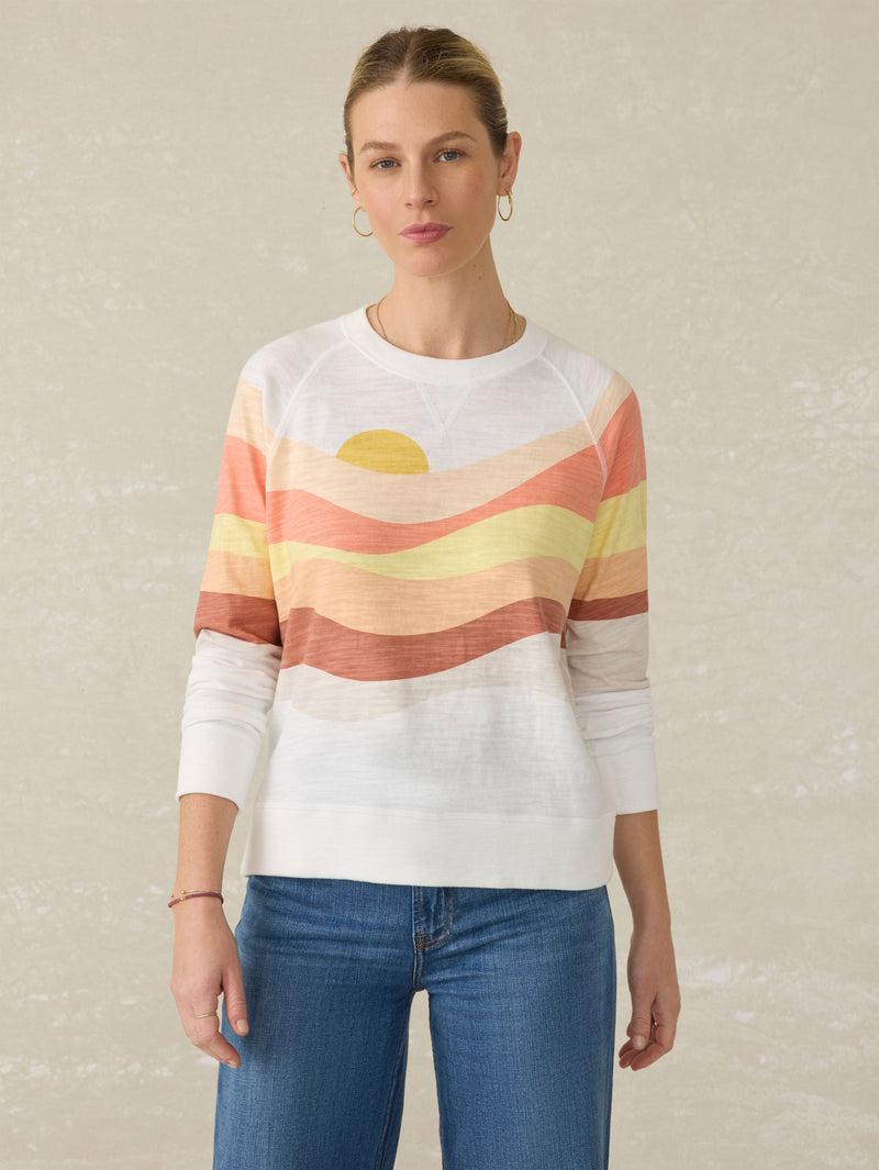 Sunwashed Slub Crewneck - Coral Spring Soleil Product Image