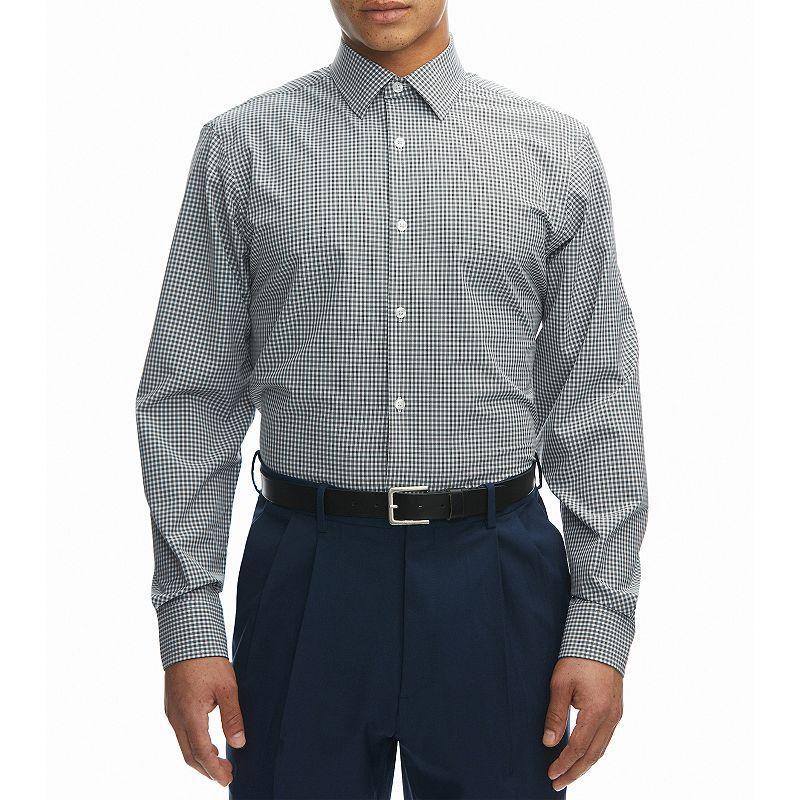 Men's Haggar® Performance Classic Fit Dress Shirt, Size: 16.5-34/35, Black Gray Check Product Image