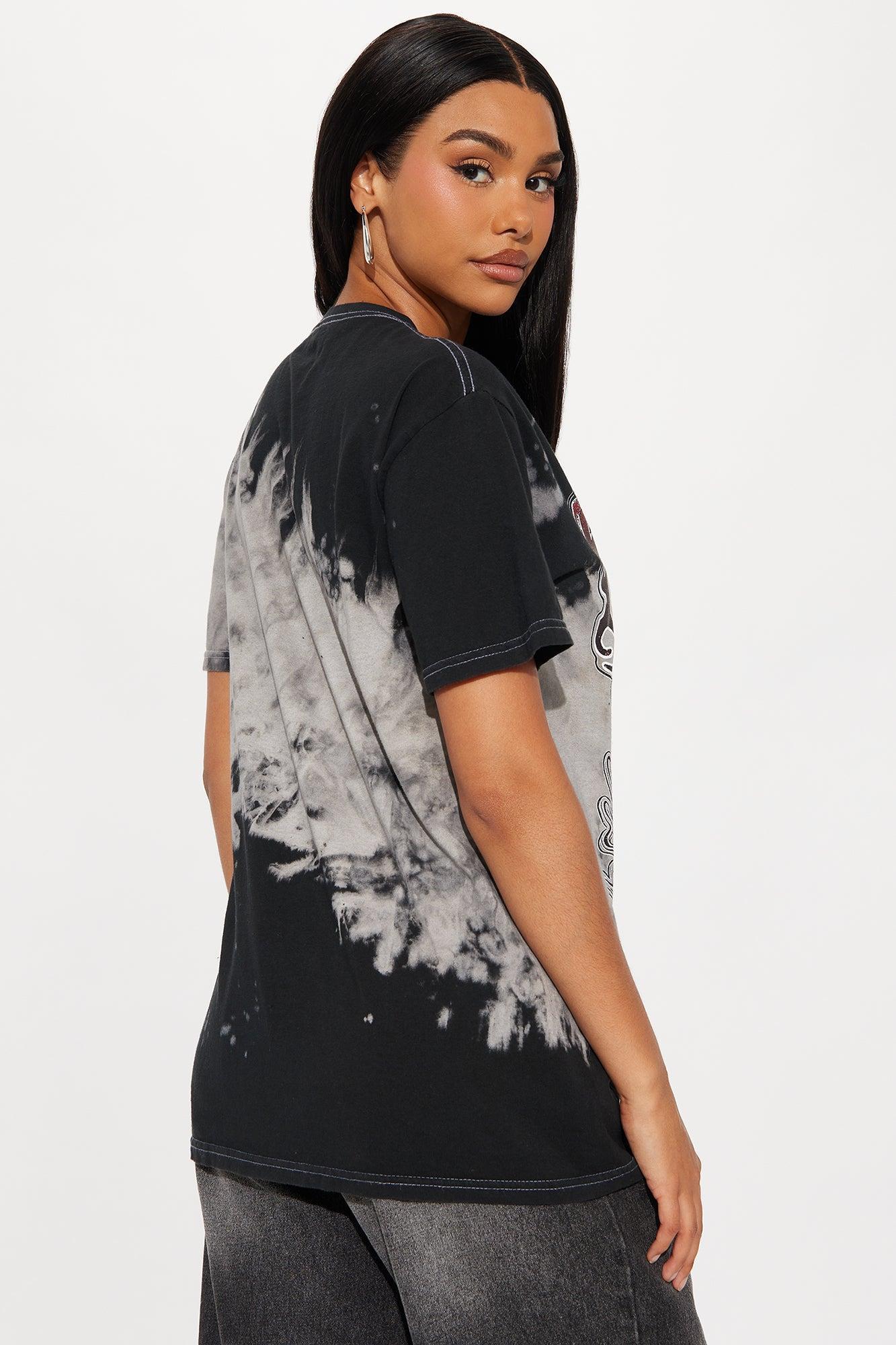 Pink Floyd Bleach Tie Dye Oversized Tee - Black Product Image