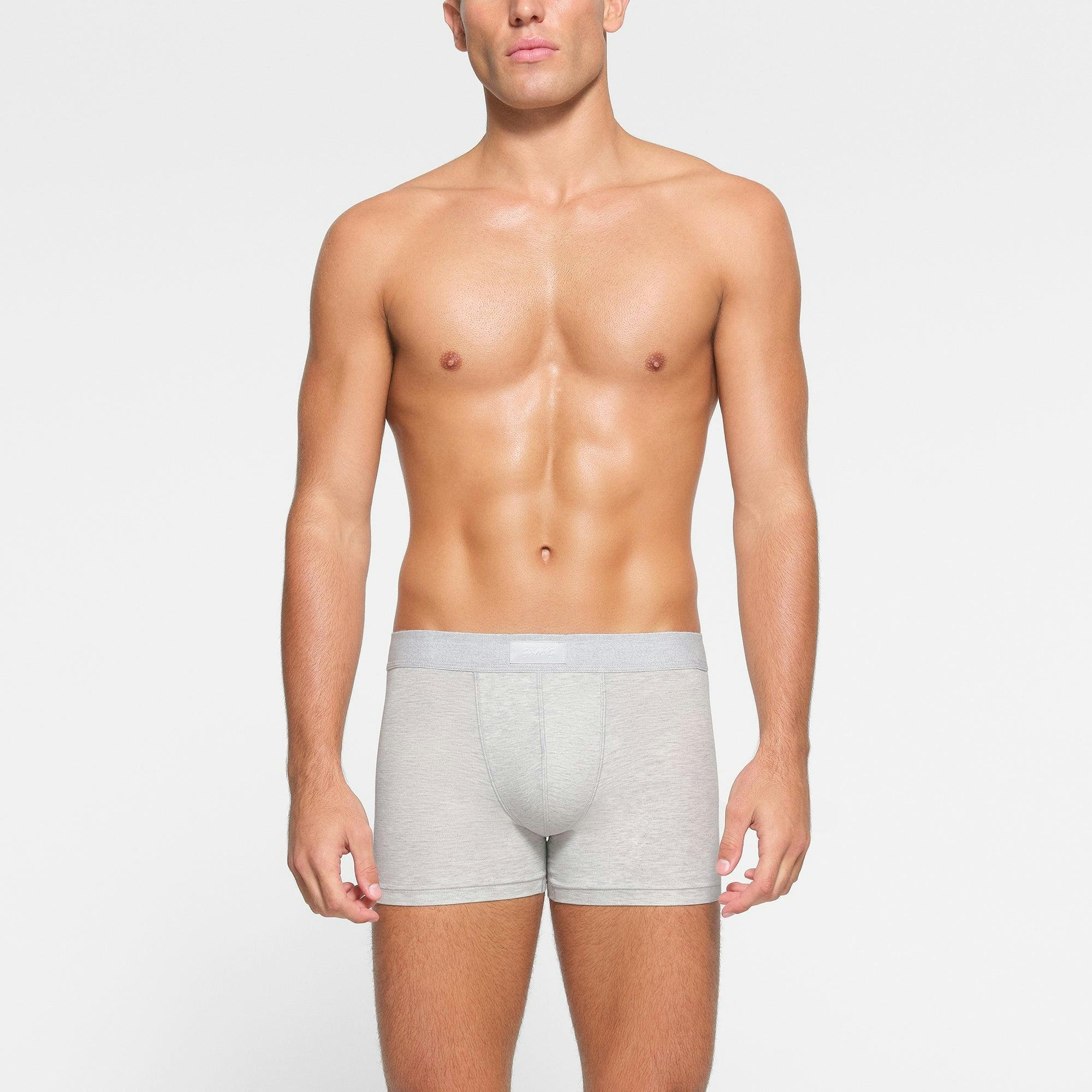 SKIMS COTTON MENS 3" BOXER BRIEF 3-PACK | HEATHER MULTI Product Image
