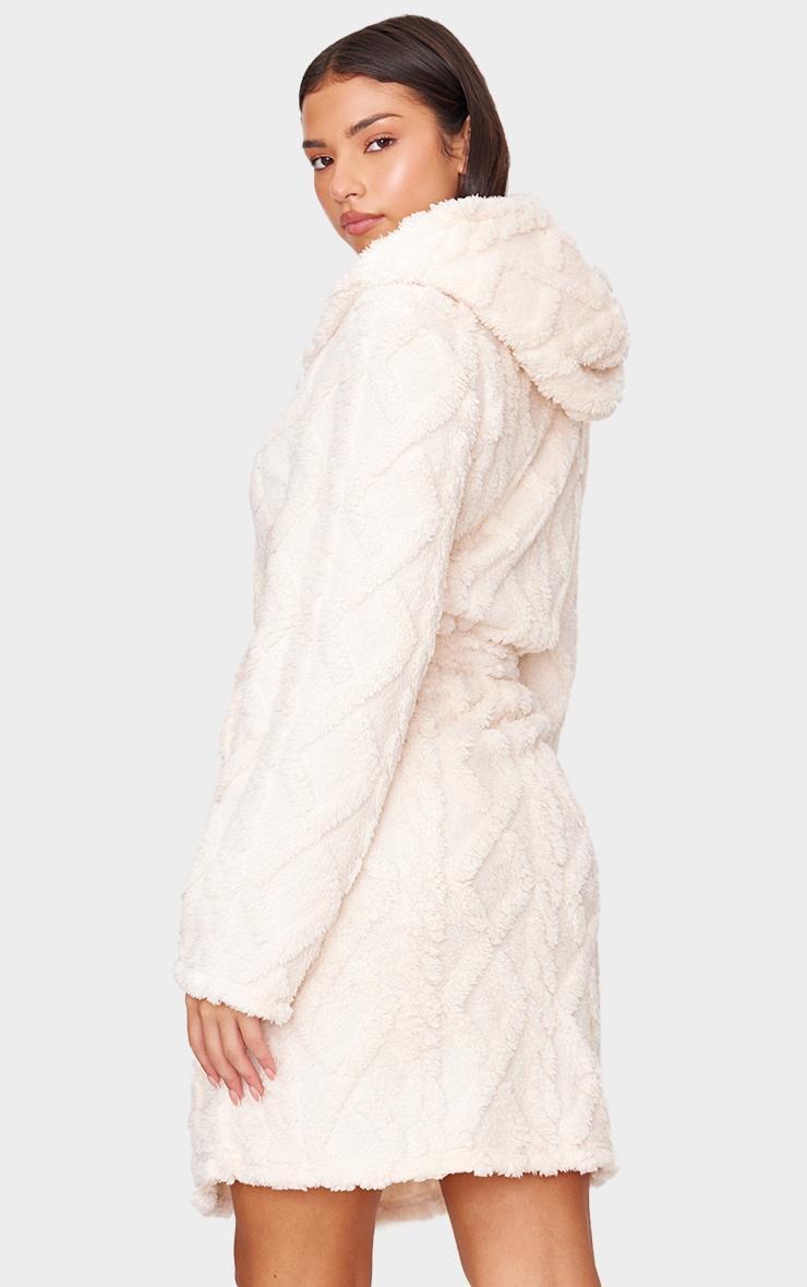 Cream Cable Fleece Bath Robe Product Image