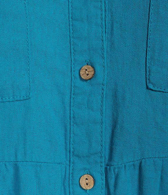 Westbound 3/4 Rolled Sleeve Y-Neck Button Front Maxi Shirt Dress Product Image