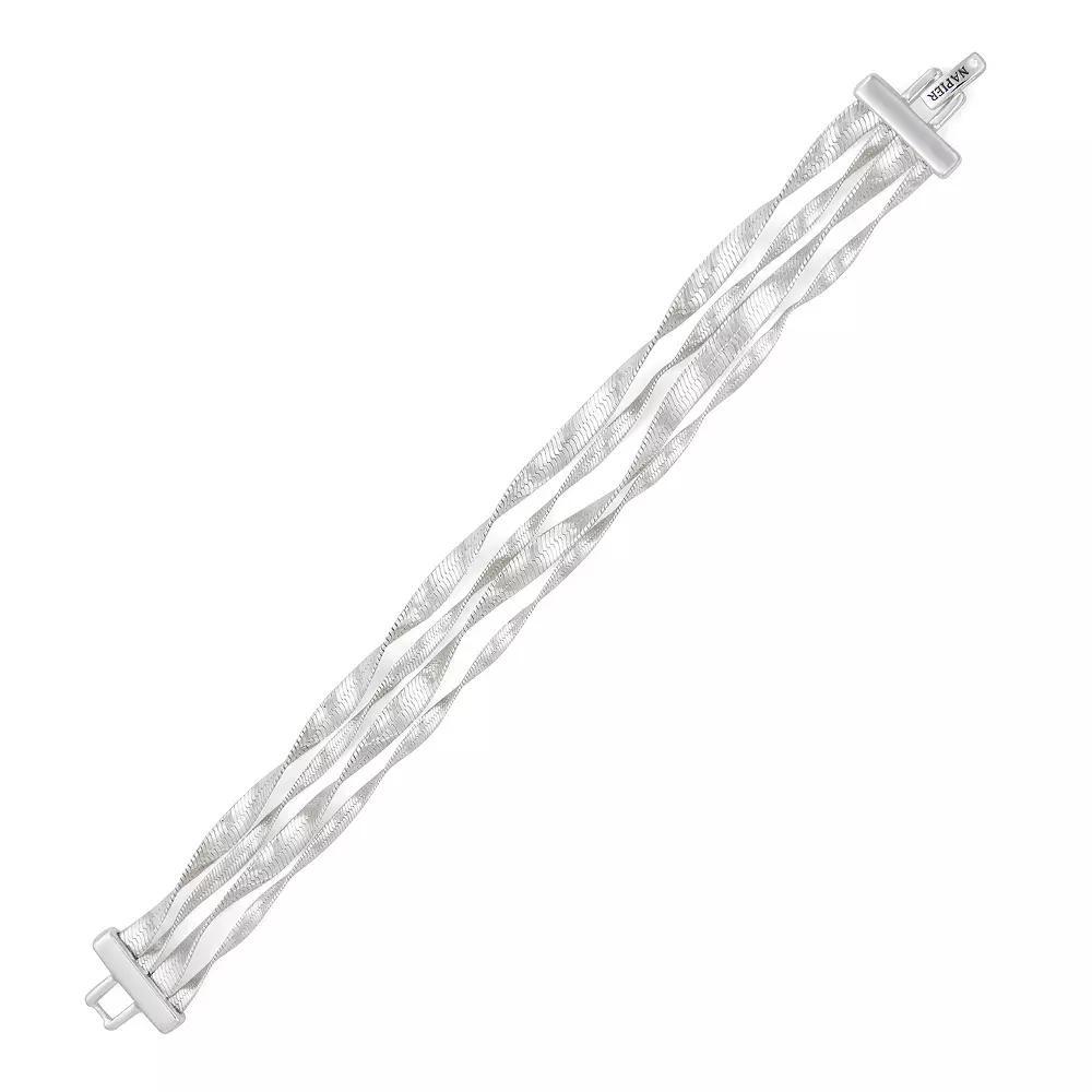 Napier Silver Tone Twisted Bracelet, Womens Product Image
