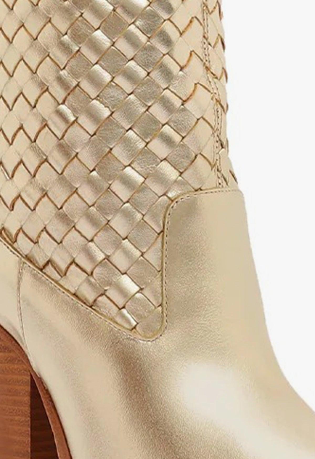 Ella Woven Metallic Leather Boot Product Image