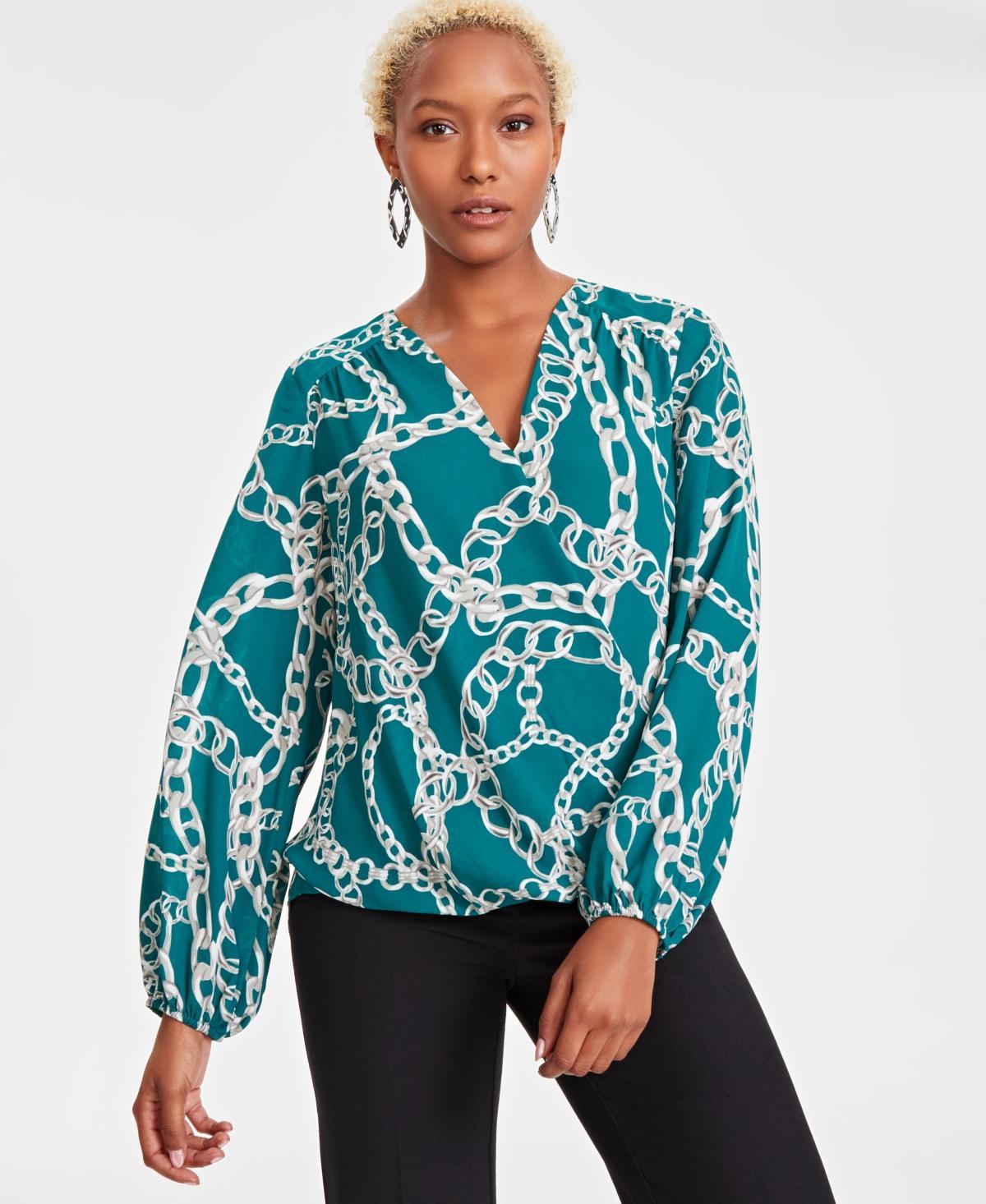 I.n.c. International Concepts Womens Printed Surplice Top, Xs-3X, Created for Macys Product Image