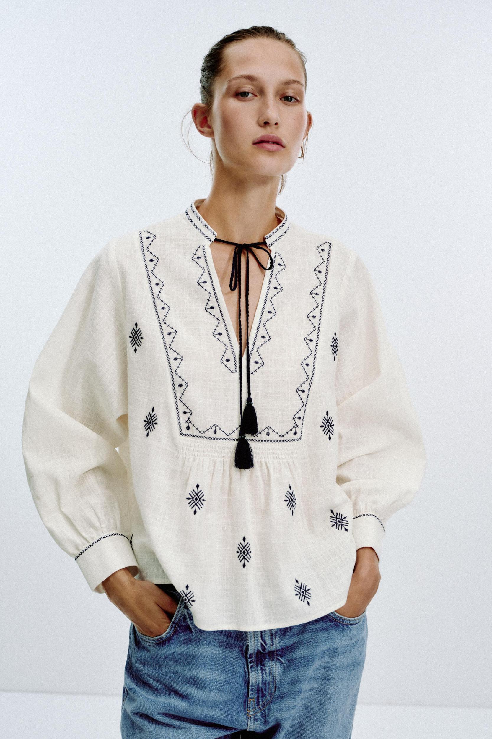 EMBROIDERED RUSTIC BLOUSE Product Image