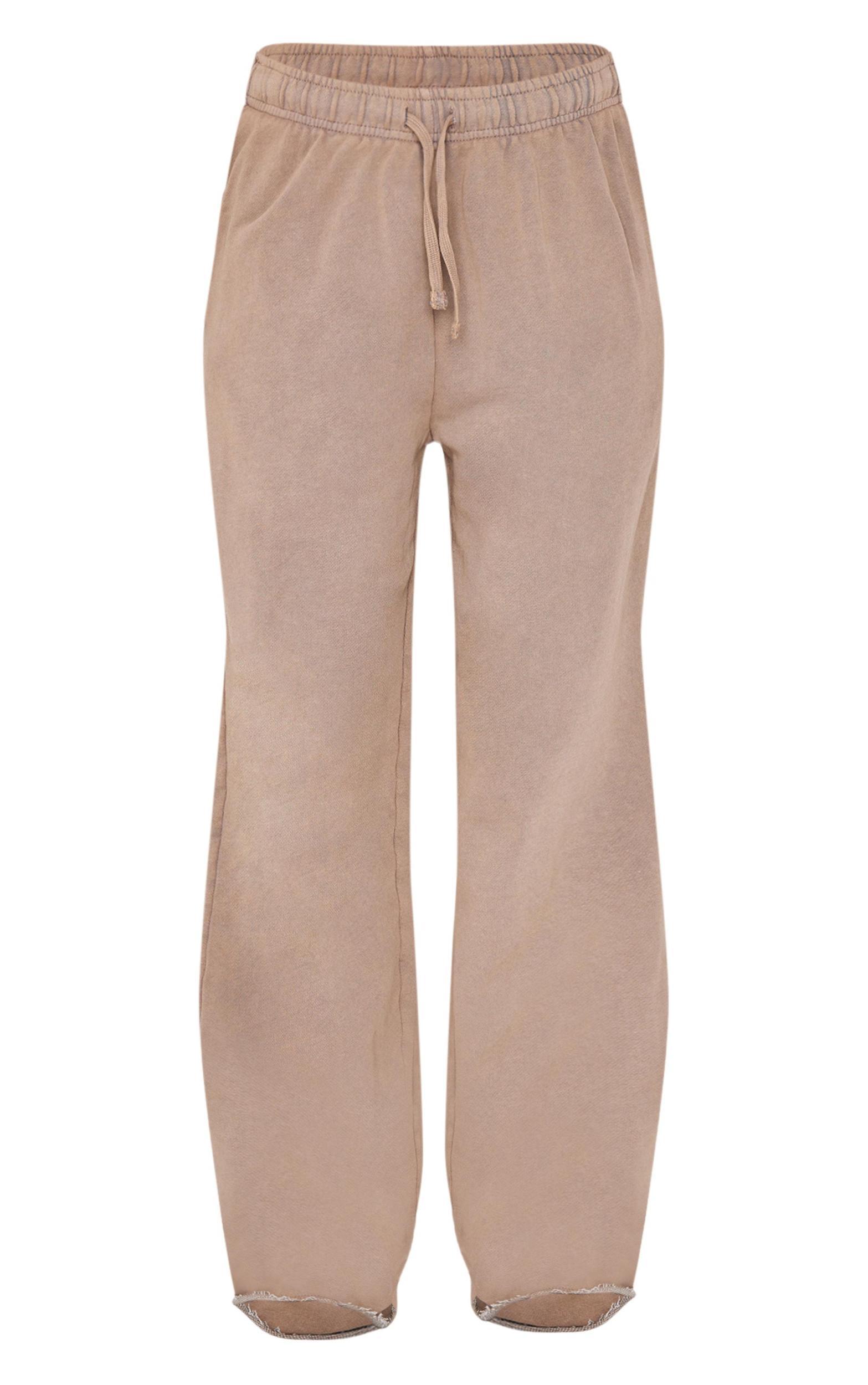 Brown Vintage Wash Wide Leg Sweatpants Product Image