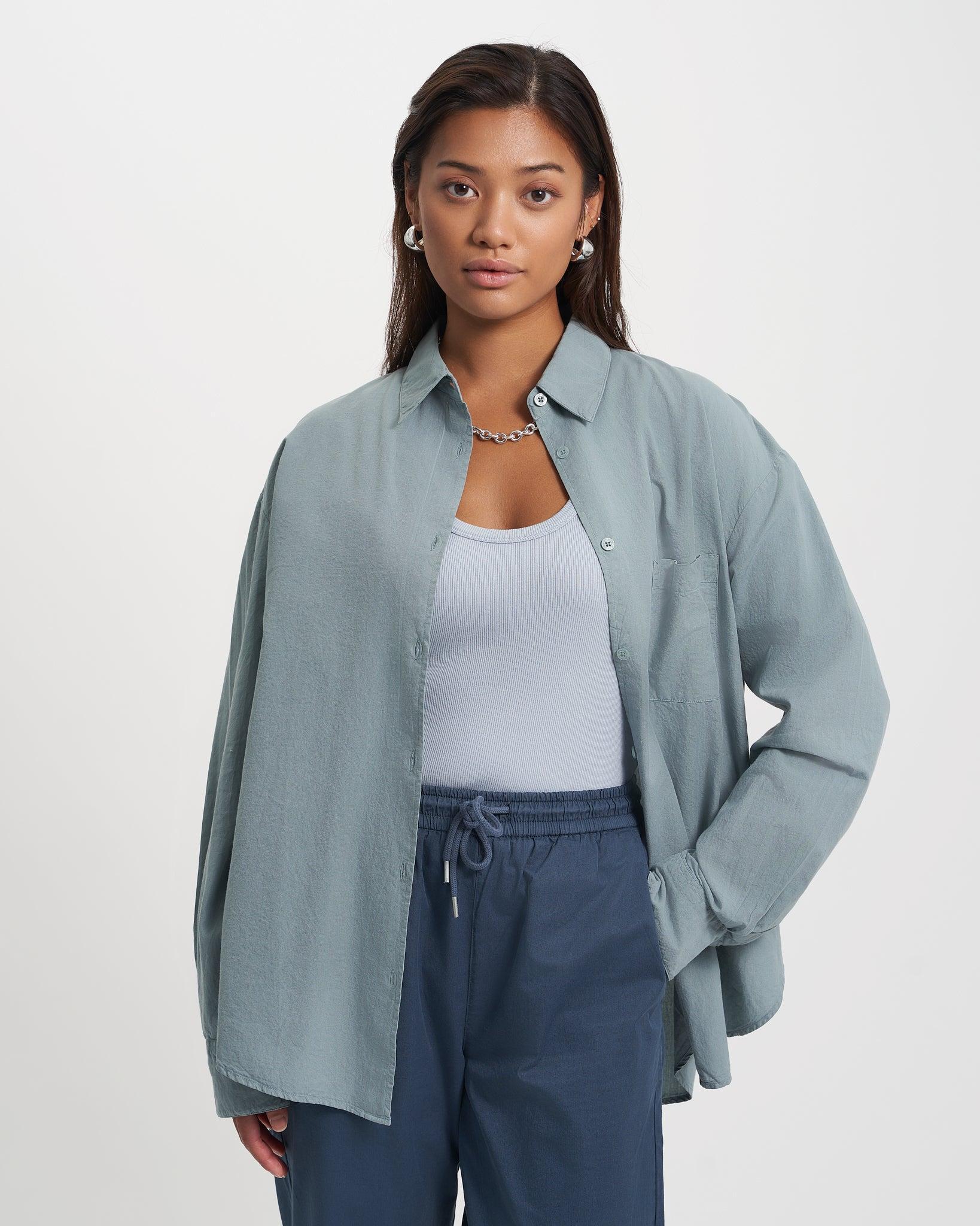 Organic Oversized Shirt - Lava Grey Product Image