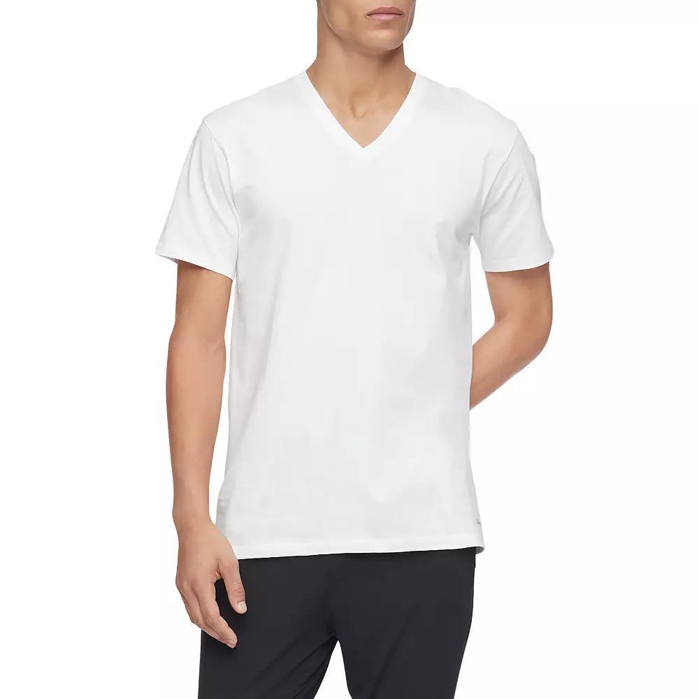 Men's Calvin Klein Classics 3-pack V-neck Tee, Size: Small, Black Product Image