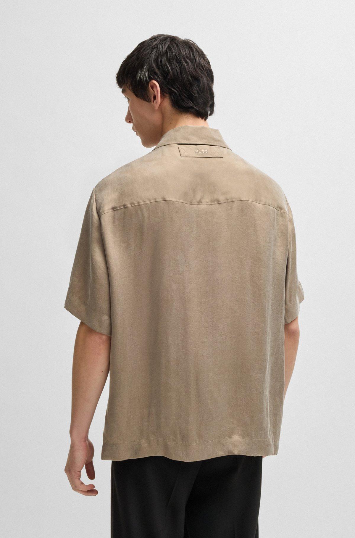 Loose-fit shirt in lustrous twill Product Image