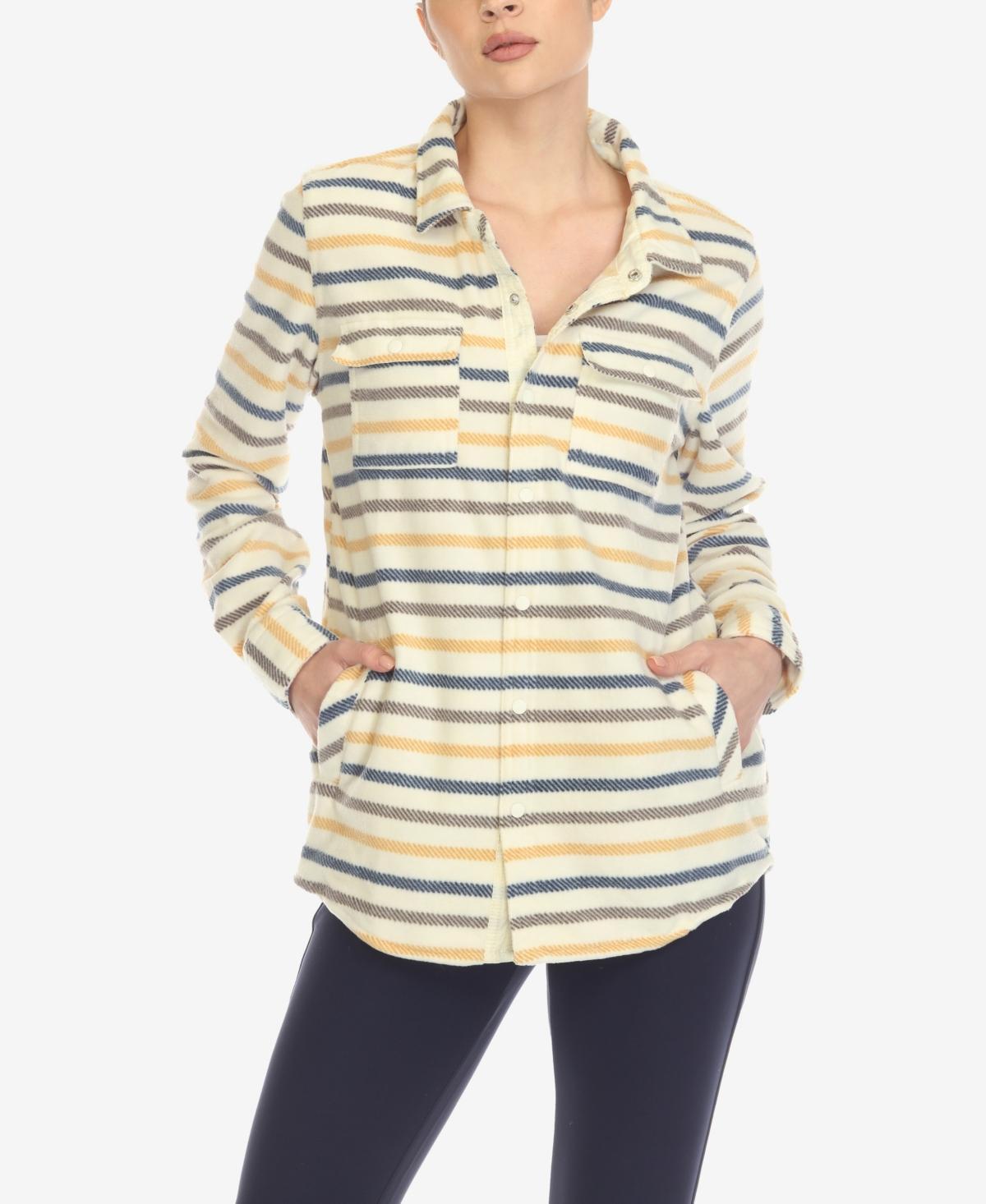 White Mark Womens Flannel Plaid Shirt - Light Yellow Product Image