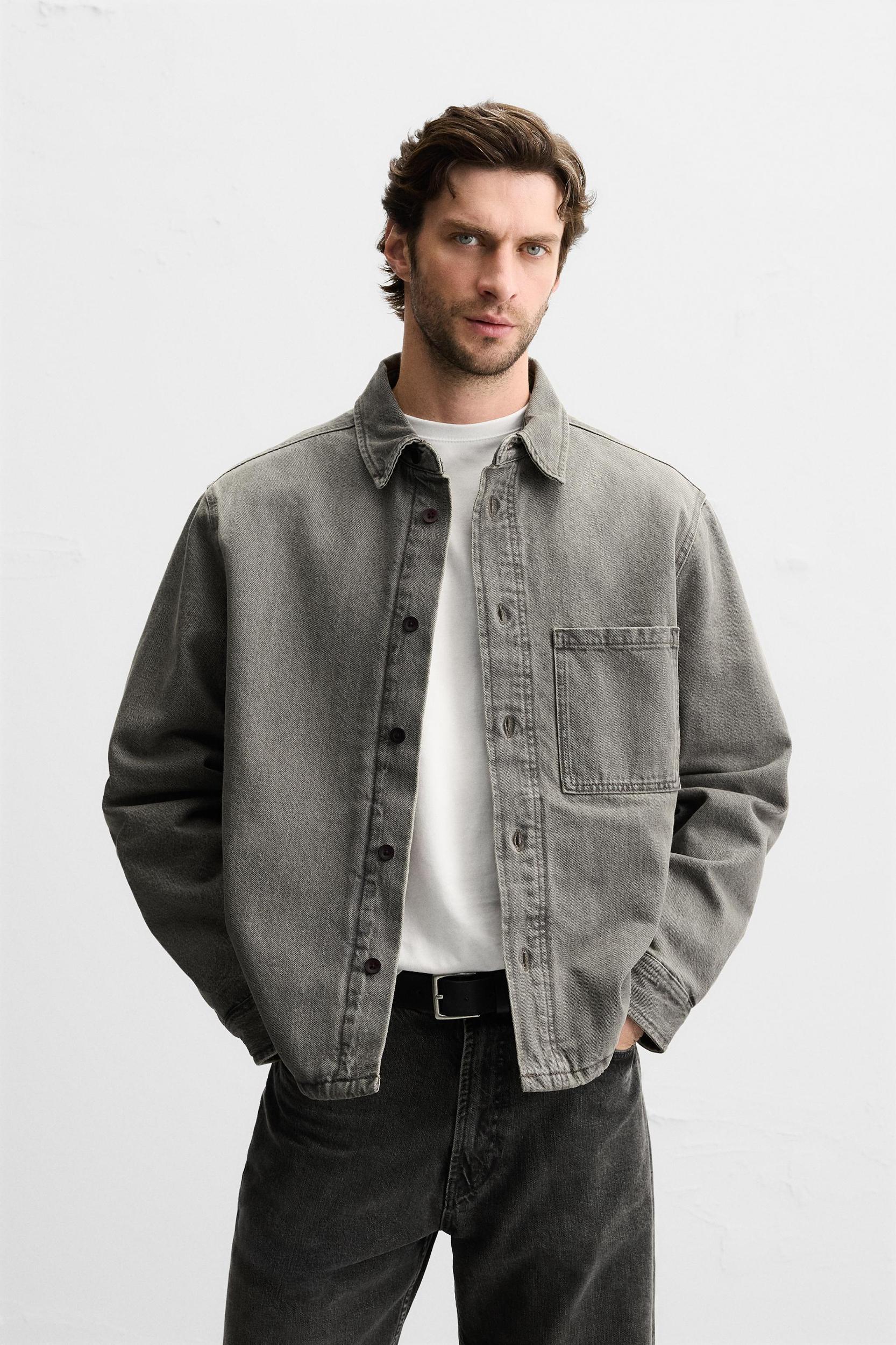 WASHED DENIM OVERSHIRT Product Image