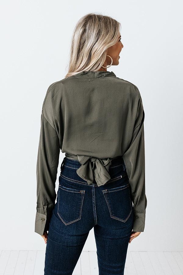 PR Move Tie Top In Olive Product Image