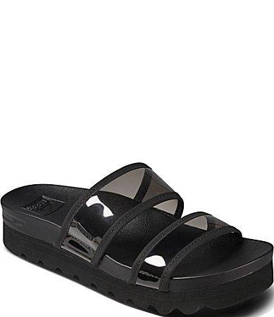 Reef Womens Vista Hi-Energy Clear Strap Platform Slides Product Image