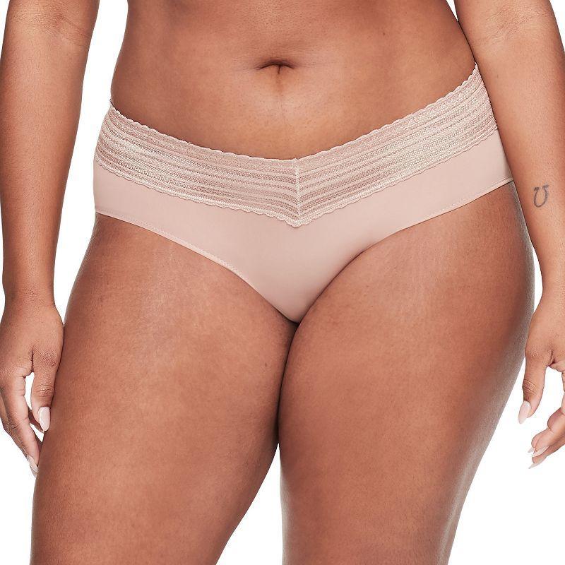 Warners No Pinching, No Problems® Dig-Free Comfort Waist with Lace Microfiber Hipster 5609J, Women's, Size: Small, Mink Swirl Product Image