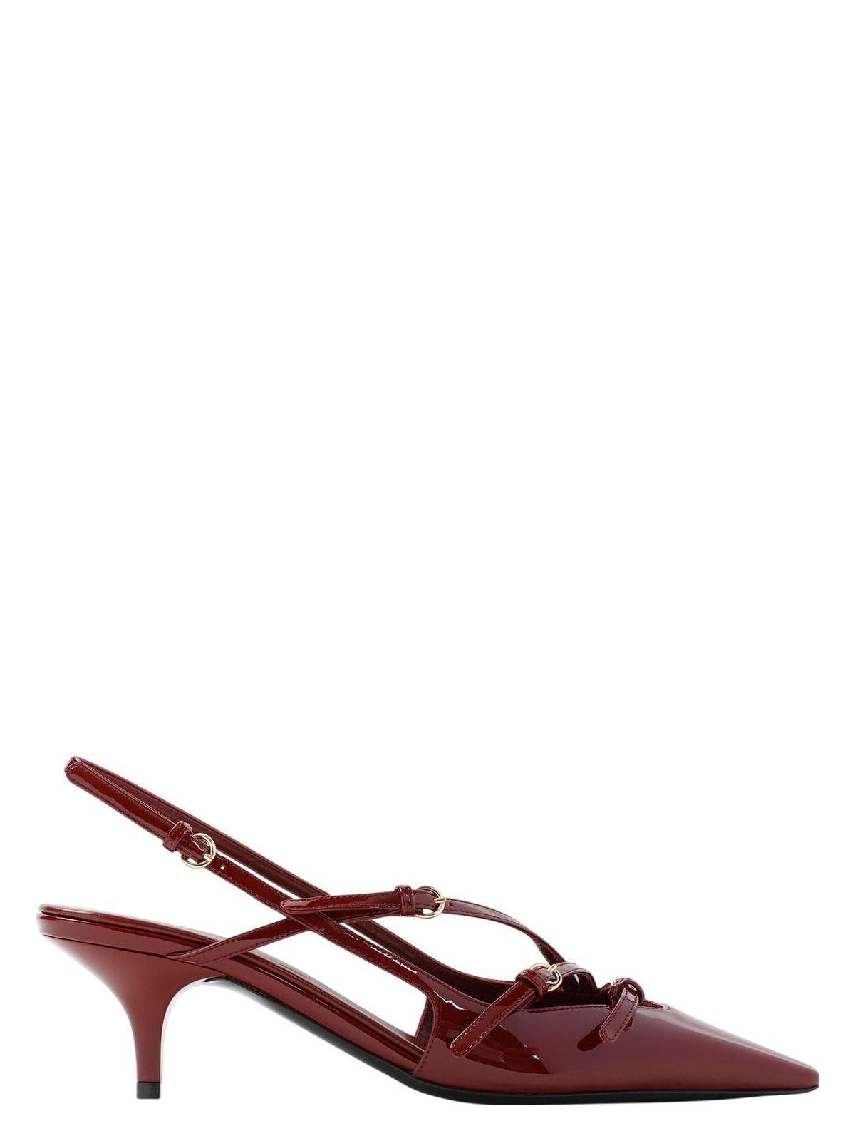MIU MIU Slingback Deep Purple In Patent Leather With Buckles Women In Burgundy Product Image