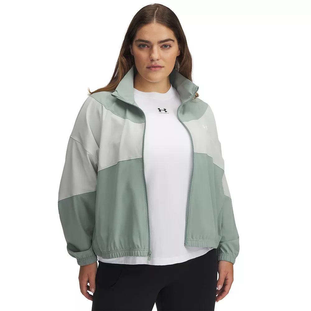 Women's Under Armour Rival Woven Jacket, Size: XXL, Multi Kelly Green Product Image