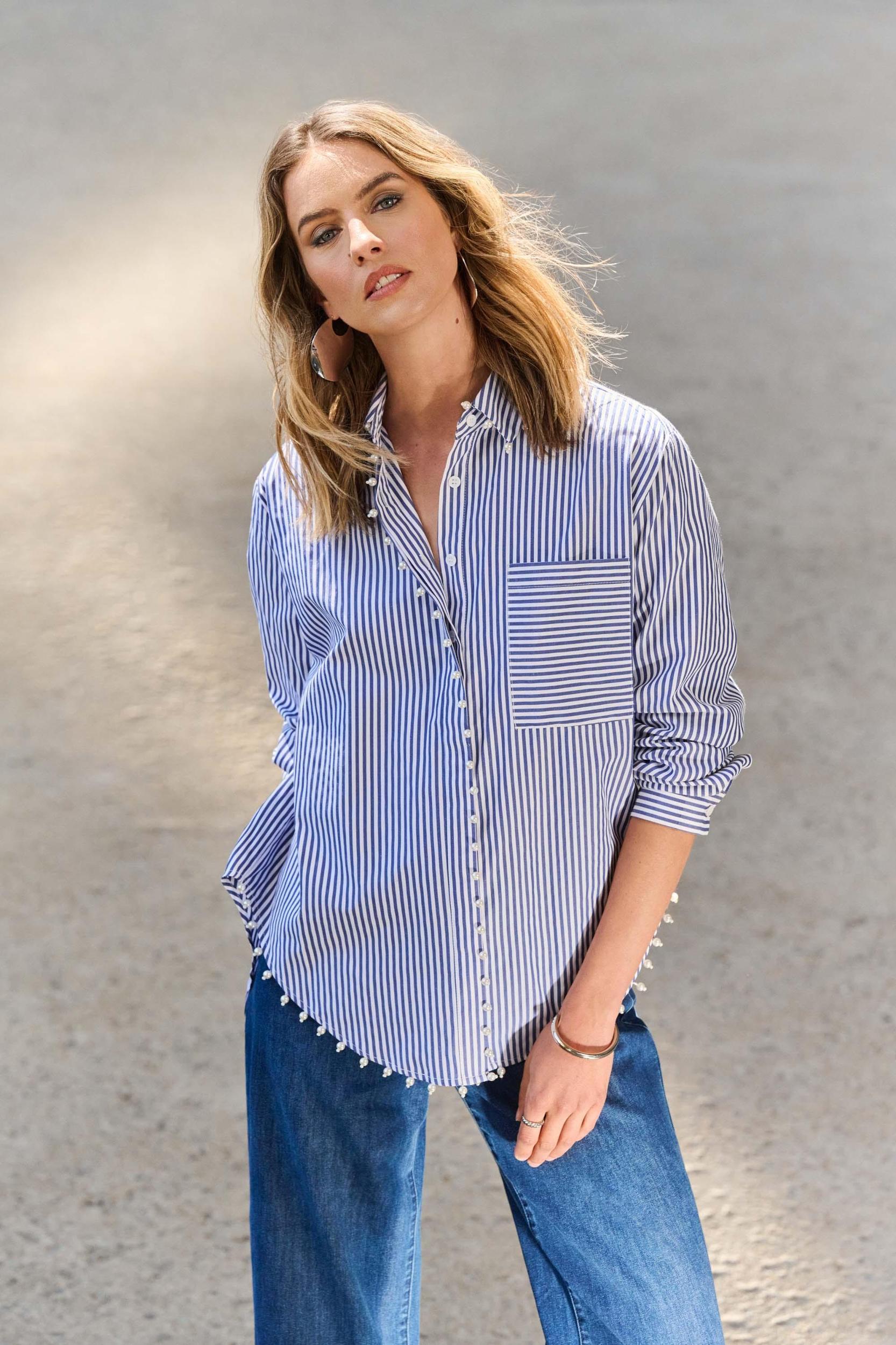 Striped Stretch Cotton Shirt Product Image