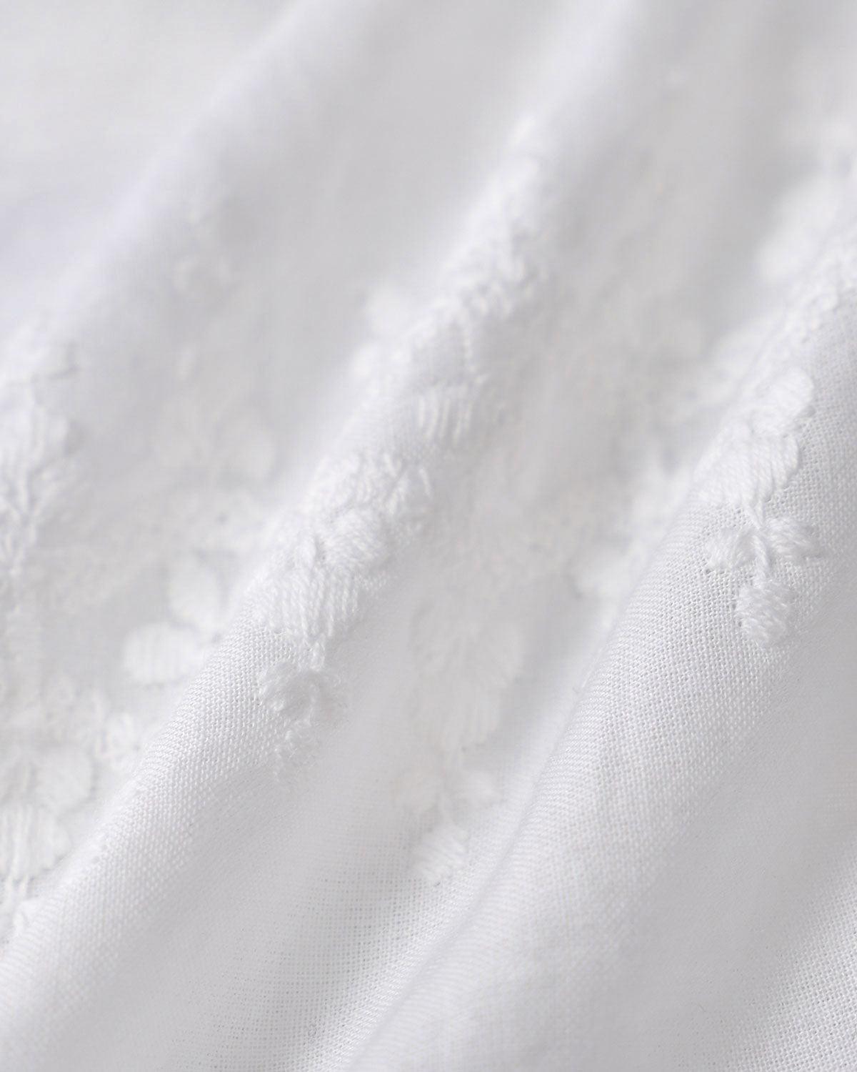 White Textured Cap Sleeve Blouse Product Image