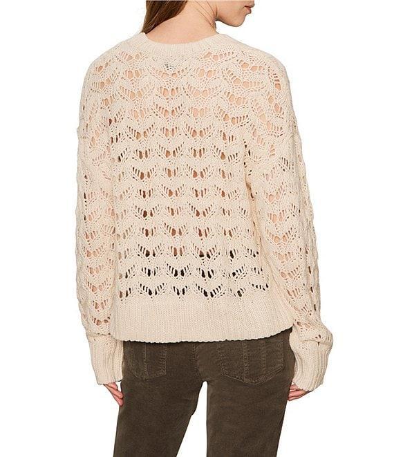 Sanctuary Boheme Pointelle Crew Neck Long Sleeve Popover Sweater Product Image
