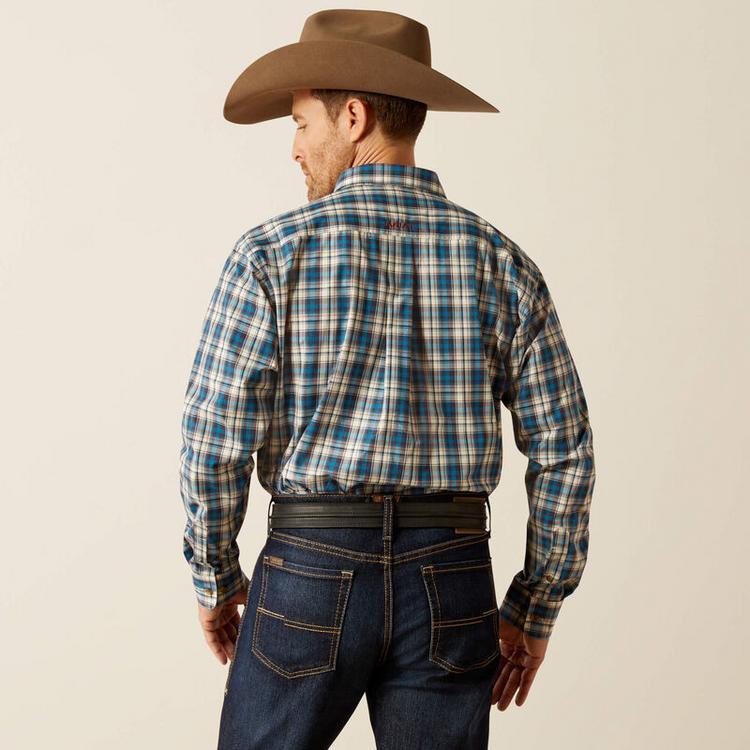 Ariat® Men's L/S Teal Plaid Pro Series Parrin Classic Fit Shirt Product Image