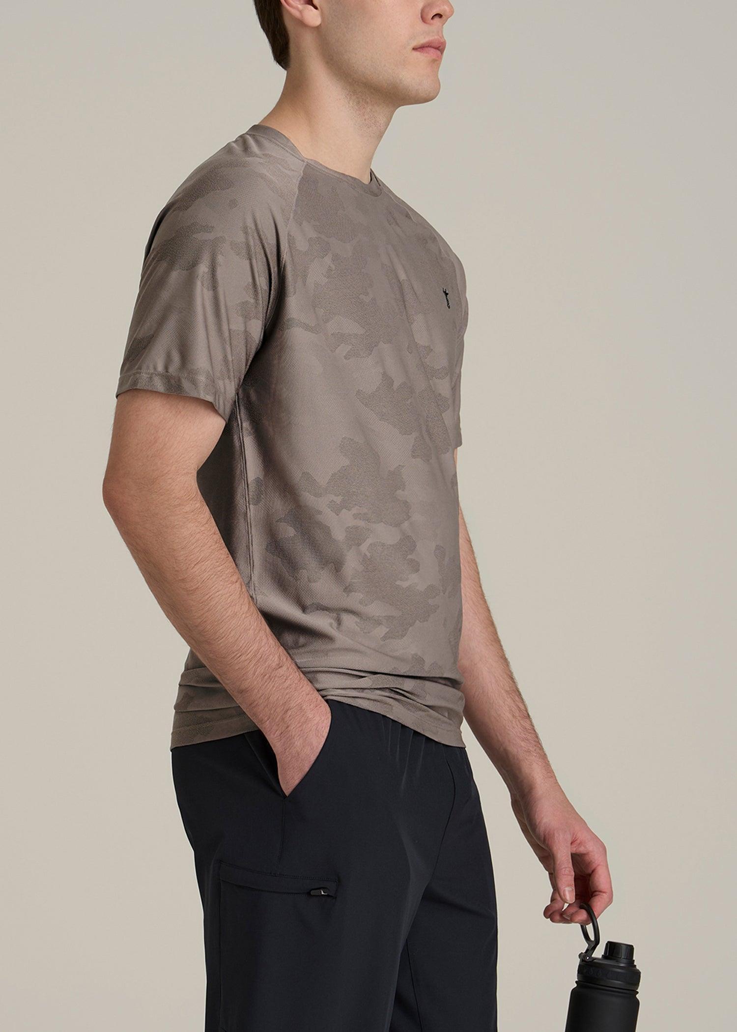 Jacquard Training T-Shirt for Tall Men in Portobello Product Image