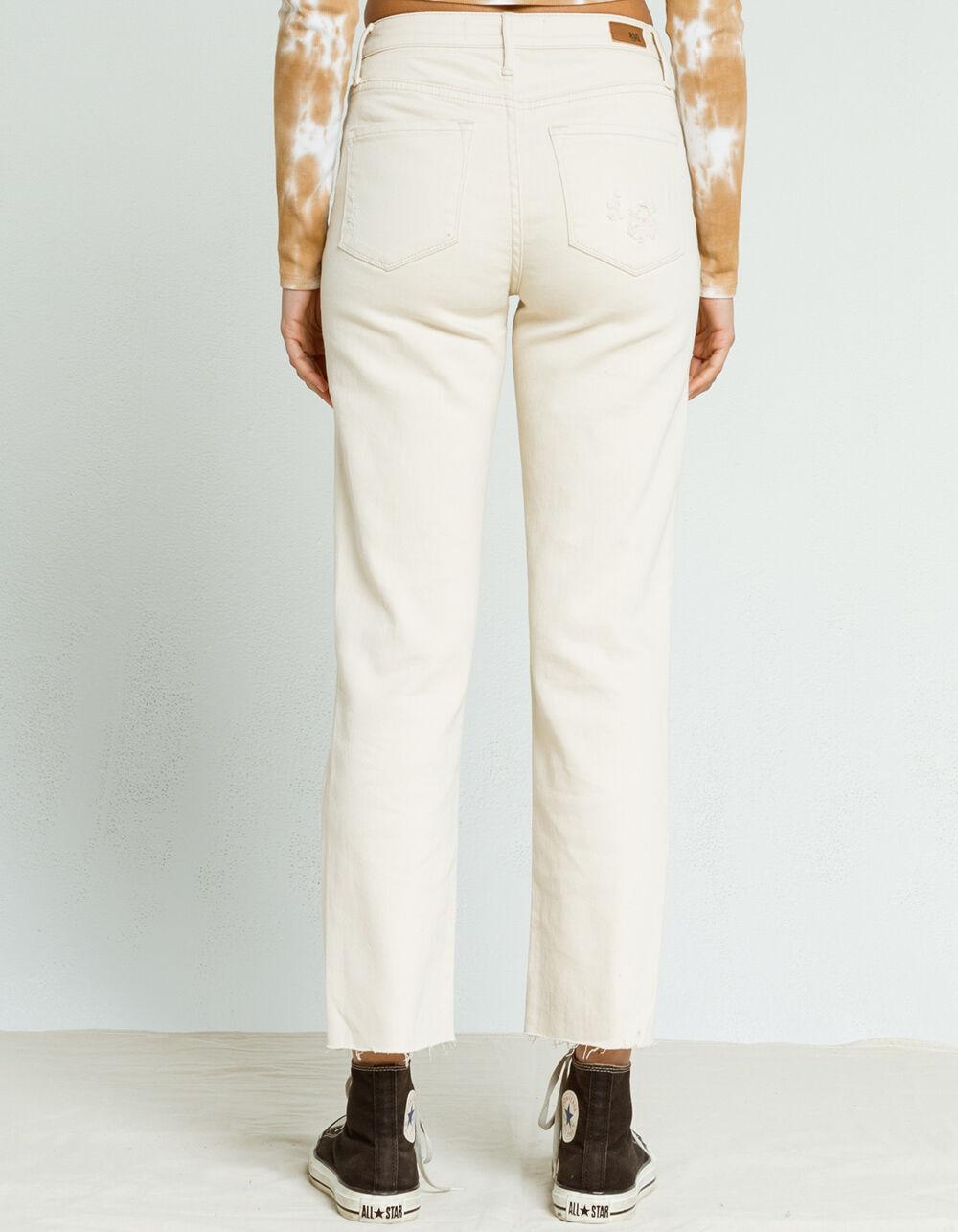 RSQ High Rise Womens Straight Leg Jeans - ECRU Product Image