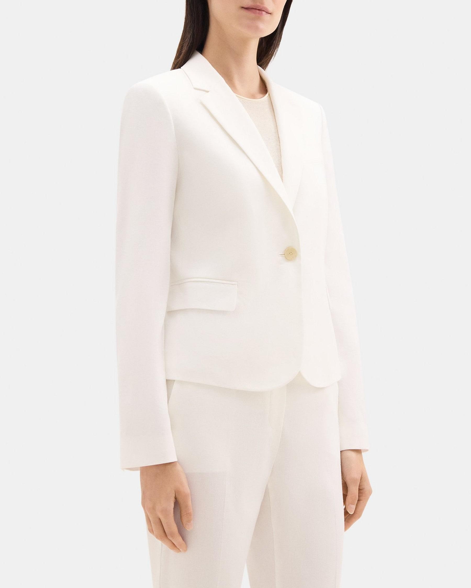 Shrunken Blazer in Stretch Linen-Blend Product Image