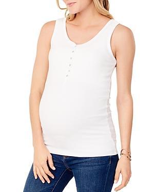 Ingrid & Isabel Maternity Ribbed Nursing Henley Tank Product Image