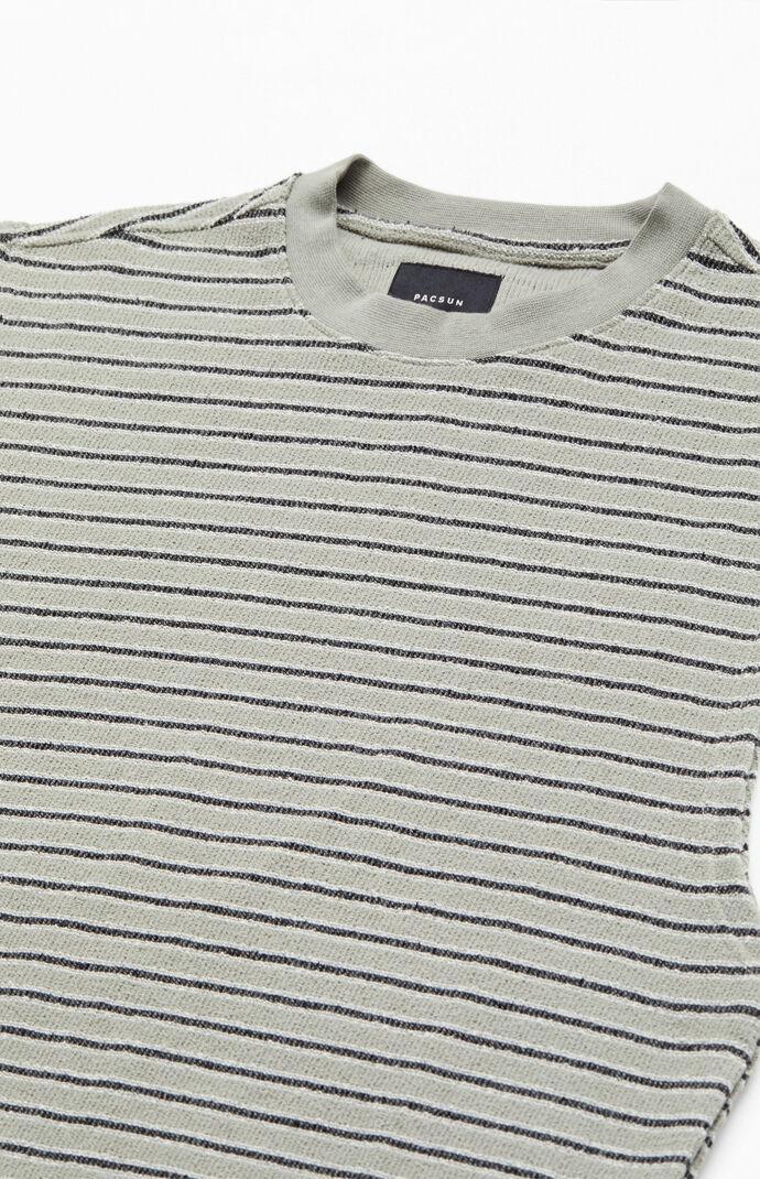 Men's Compass Striped Textured Tank Top in Grey/Black - Product Image