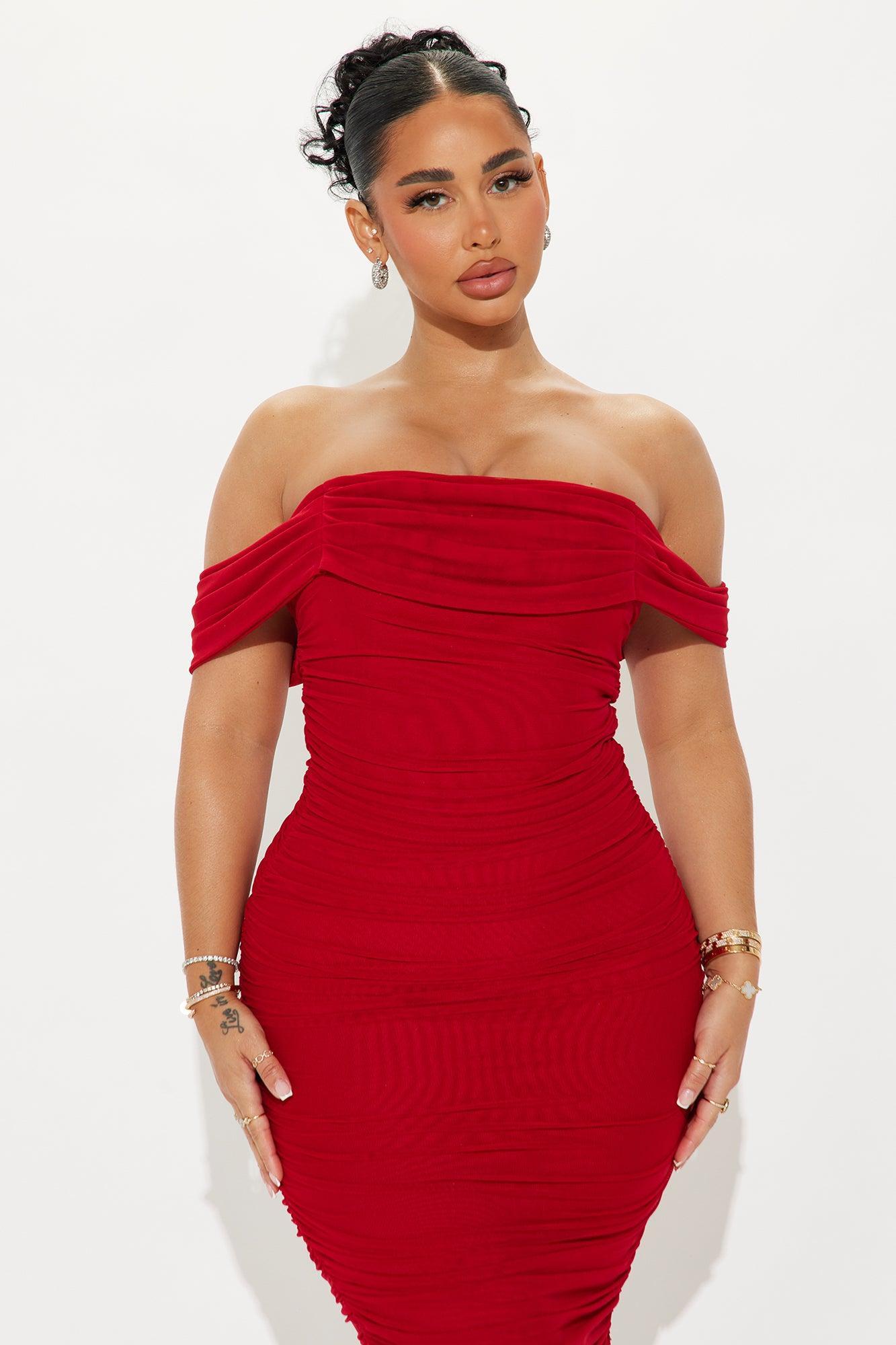 Bad For The Night Bandage Midi Dress - Red Product Image
