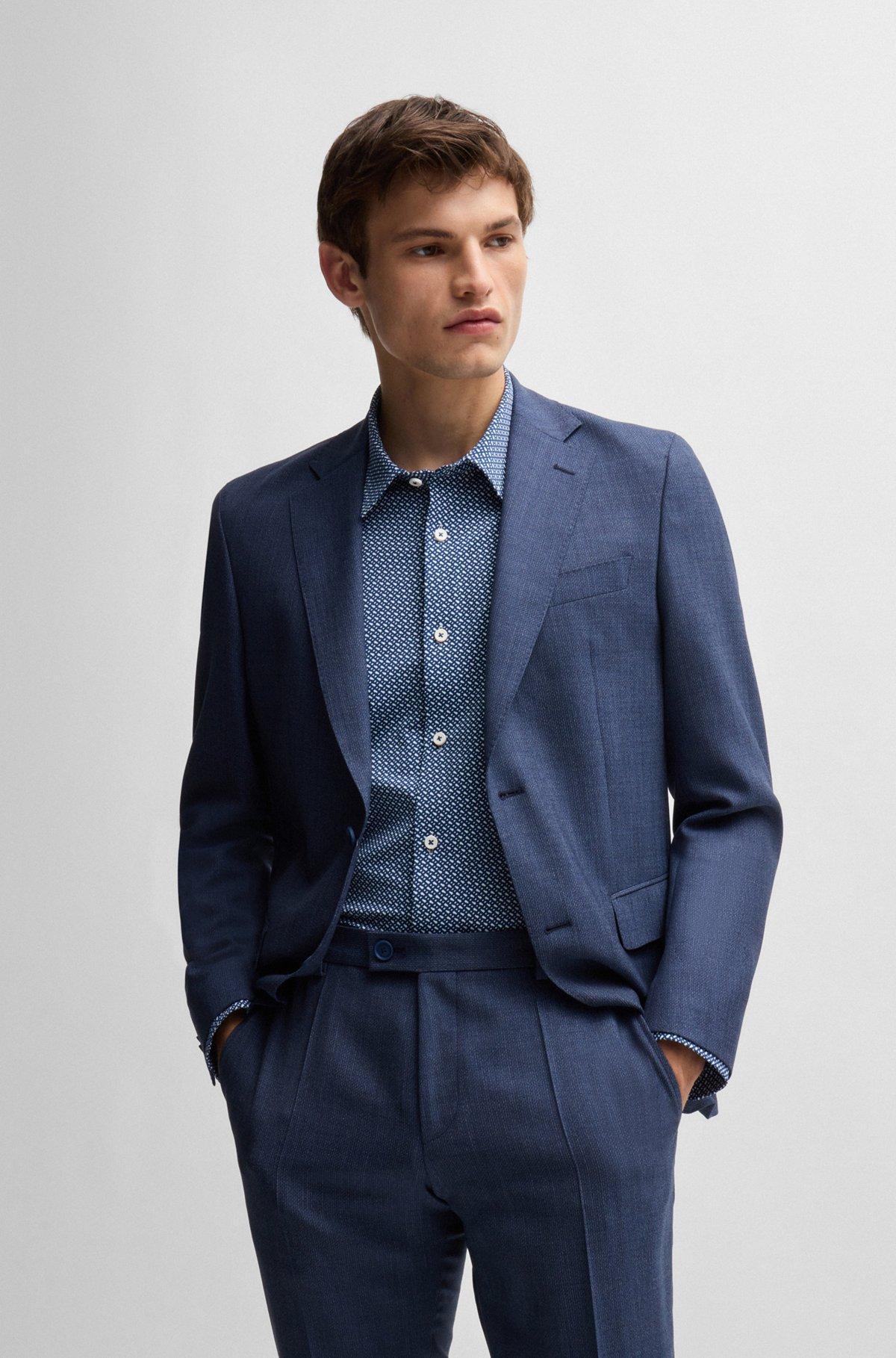 Slim-fit shirt in monogram-print performance-stretch material Product Image