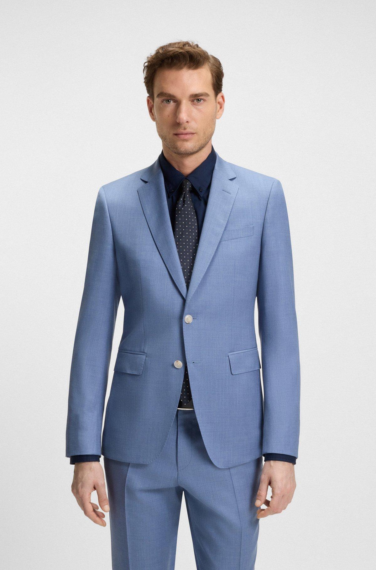 BOSS - Silk-blend tie with jacquard pattern - Dark Blue Product Image
