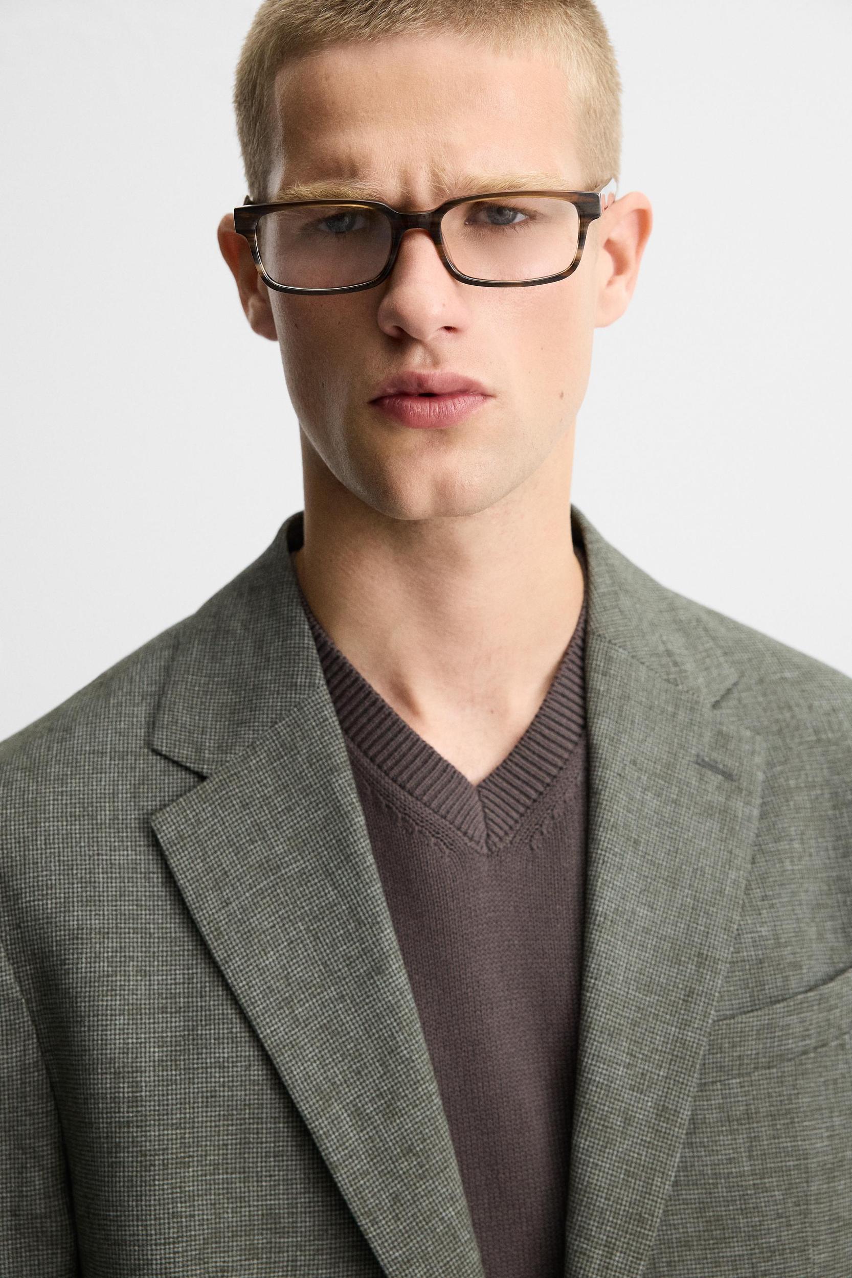 HOUNDSTOOTH LINEN BLEND SUIT JACKET Product Image